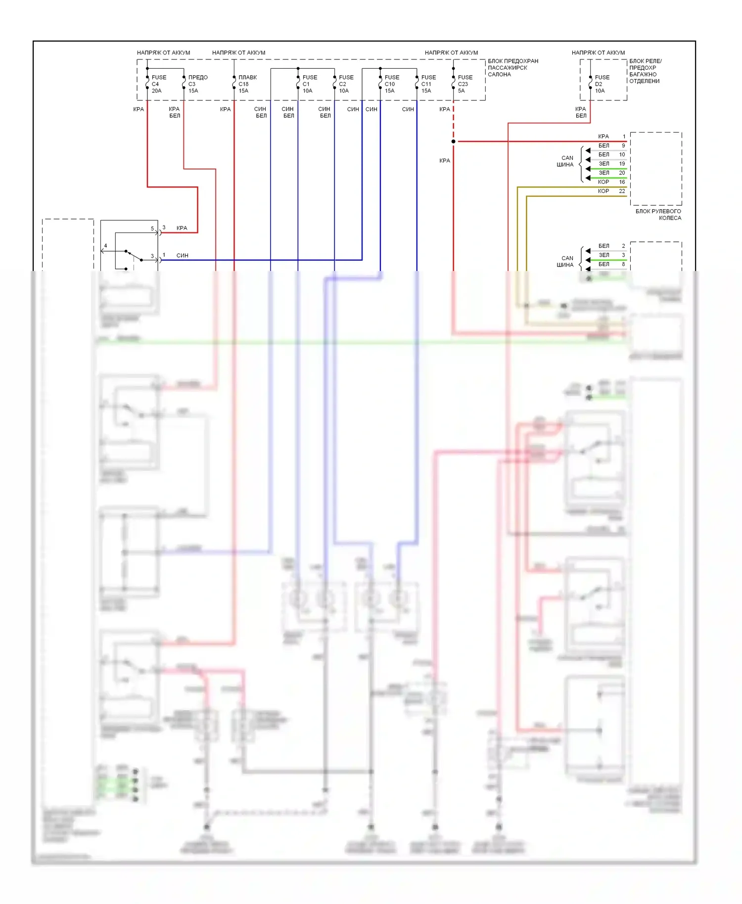 Фары — Электросхема фар — Электросхема фар. Volvo S80 I (1998-2003)