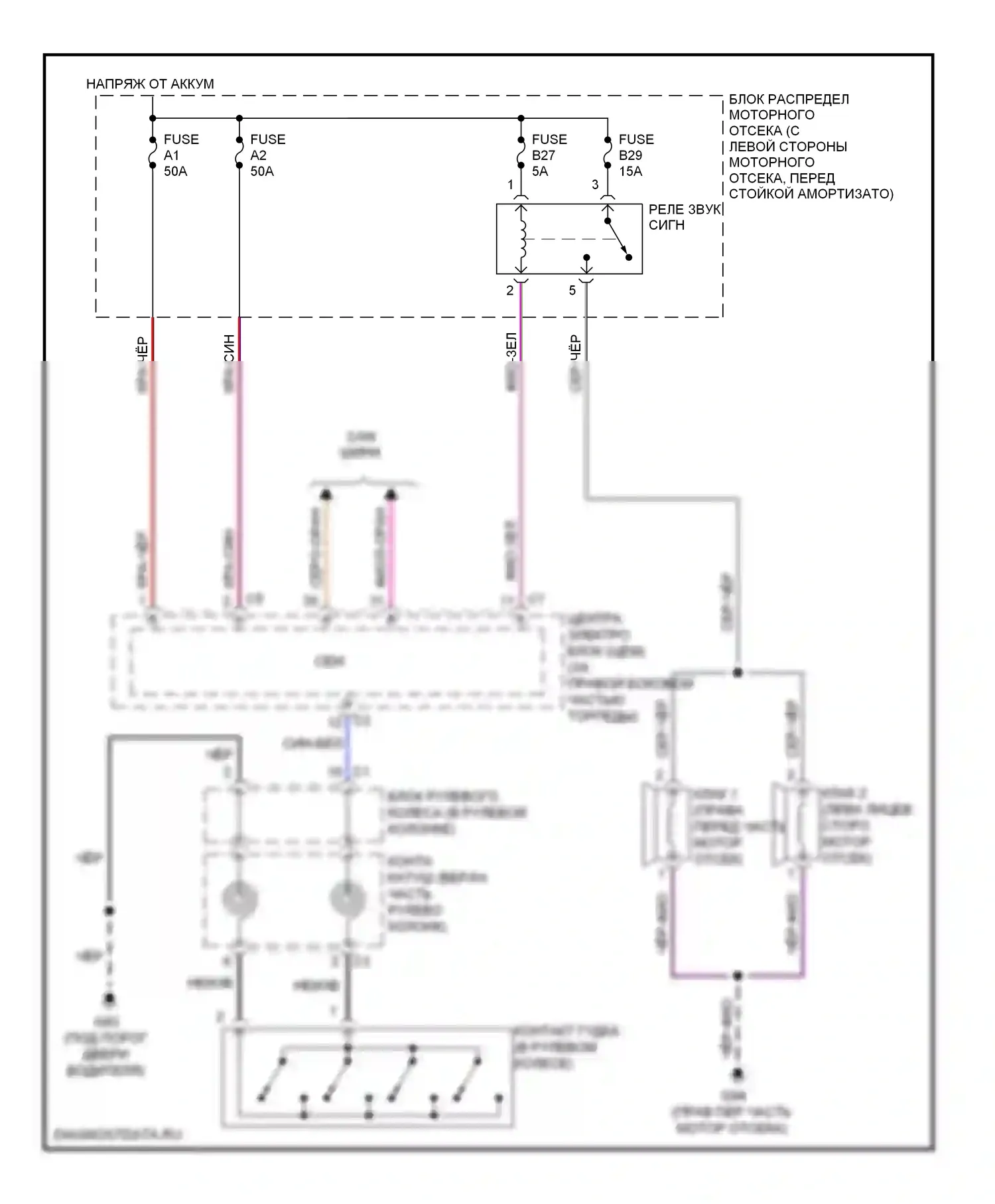 Клаксон — Электросхема клаксона — Электросхема клаксона. Volvo S80 II рестайлинг 2 (2013-2016)