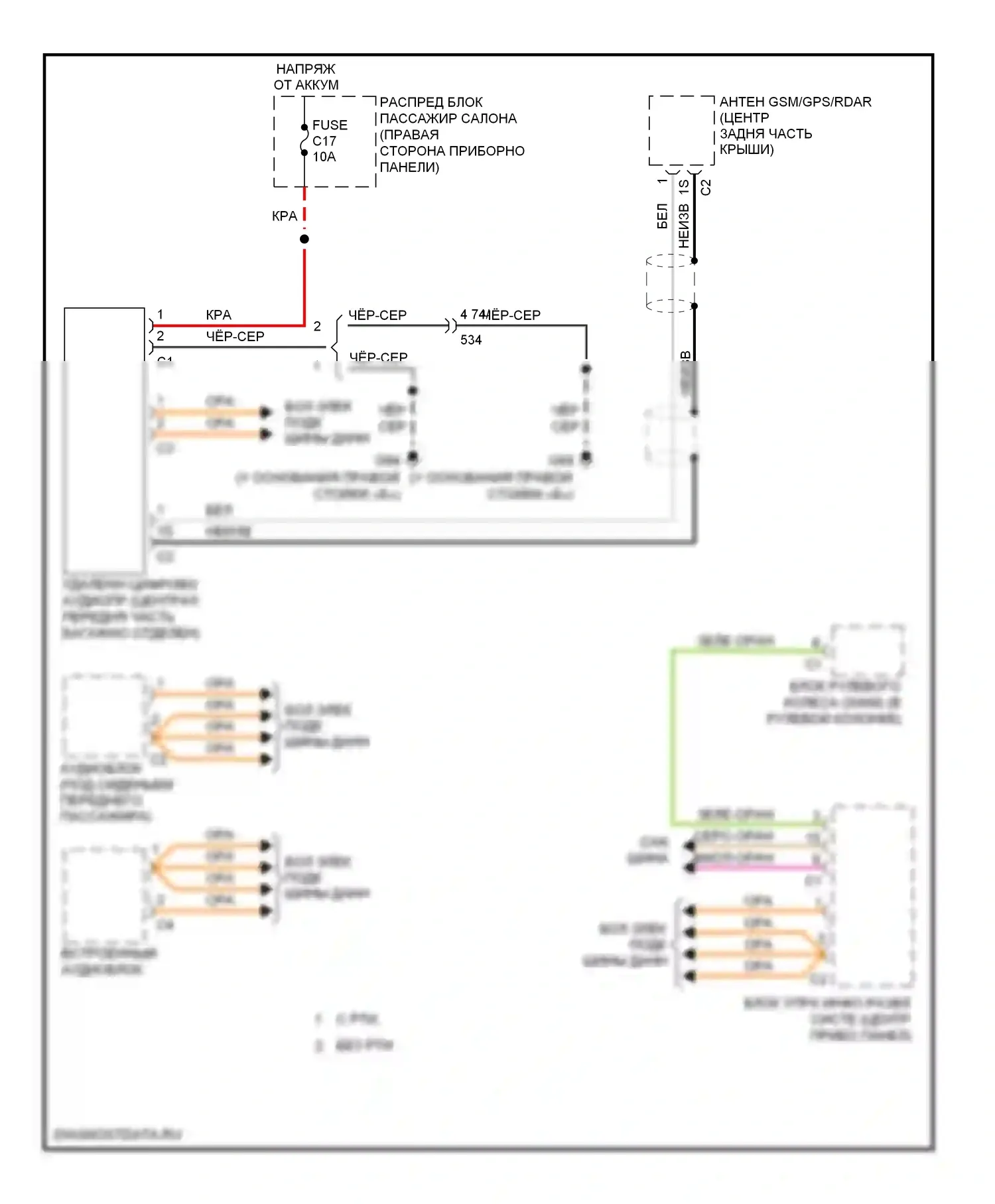 Магнитола — Электросхема спутниковой магнитолы — Электросхема спутниковой магнитолы. Volvo S80 II рестайлинг 2 (2013-2016)