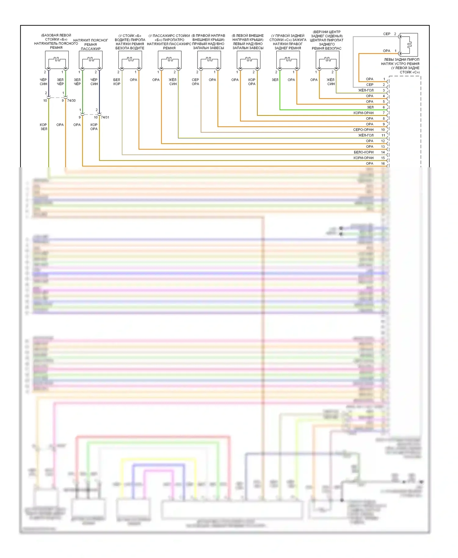 Подушки безопасности — Электросхема подушек безопасности — Электросхема подушек безопасности (3 из 3). Volvo S80 II рестайлинг 2 (2013-2016)