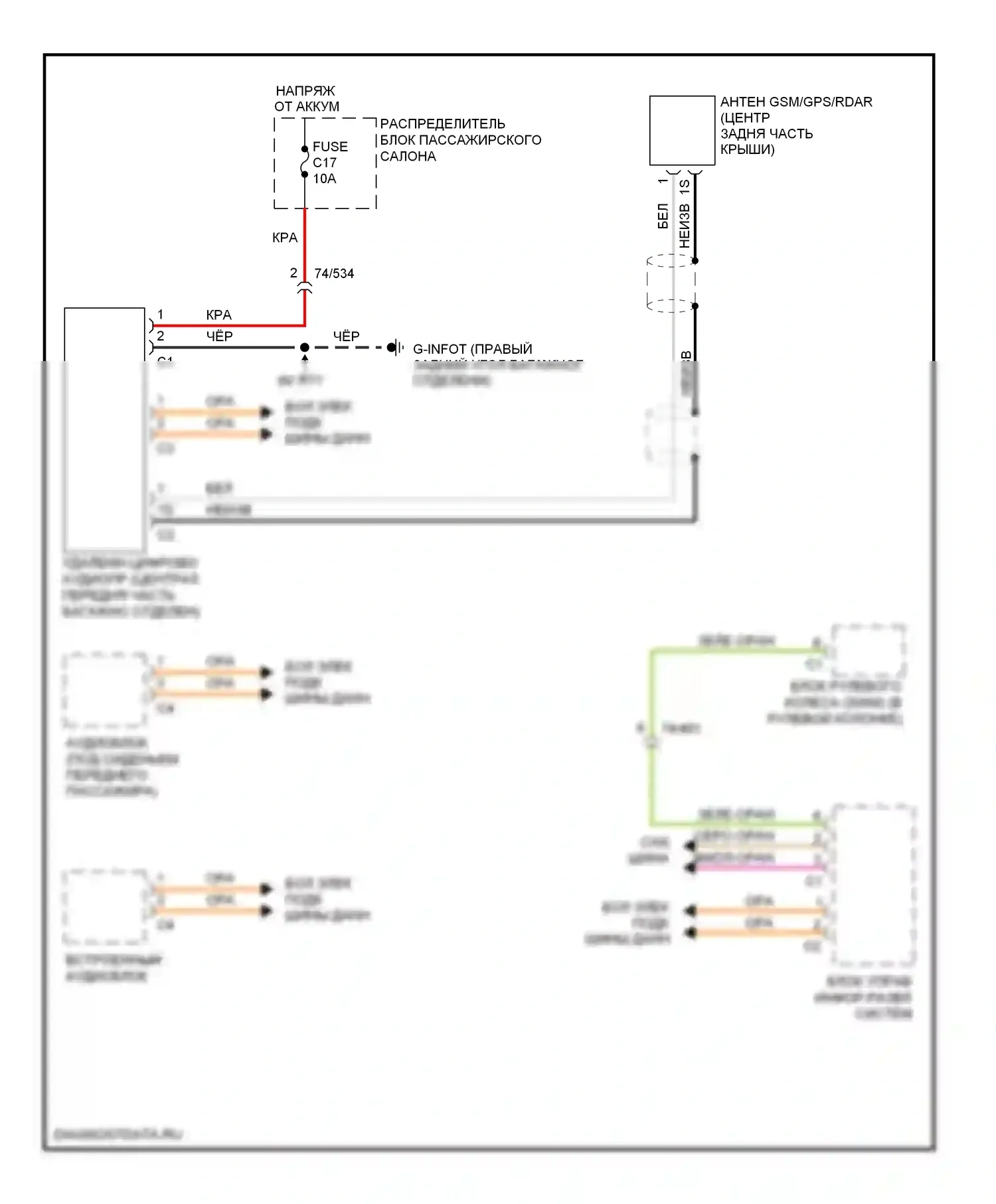 Магнитола — Электросхема спутниковой магнитолы — Электросхема спутниковой магнитолы. Volvo S80 II рестайлинг (2009-2013)