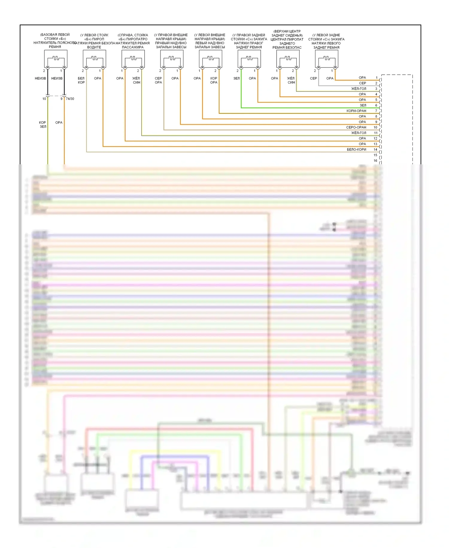 Подушки безопасности — Электросхема подушек безопасности — Электросхема подушек безопасности (3 из 3). Volvo S80 II рестайлинг (2009-2013)