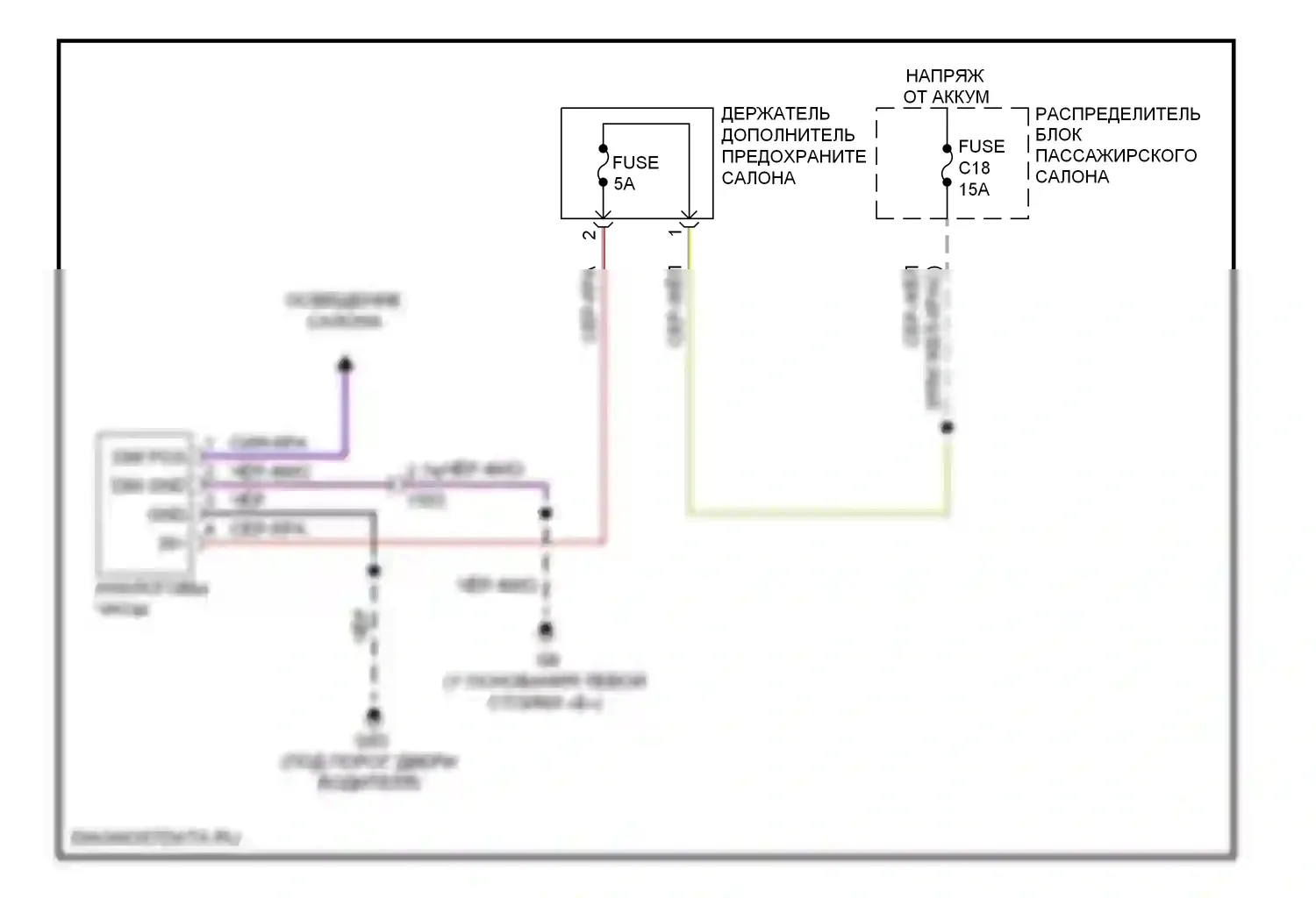 Приборная панель — Электросхема часов — Электросхема часов. Volvo S80 II рестайлинг (2009-2013)