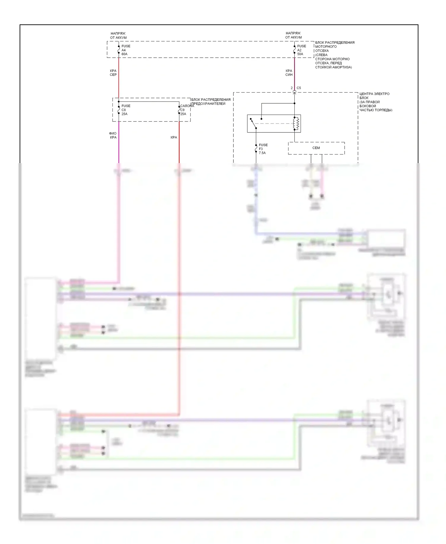 Системы помощи водителю — Электросхема информационной системы в слепой зоне — Электросхема информационной системы в слепой зоне. Volvo S80 II рестайлинг (2009-2013)