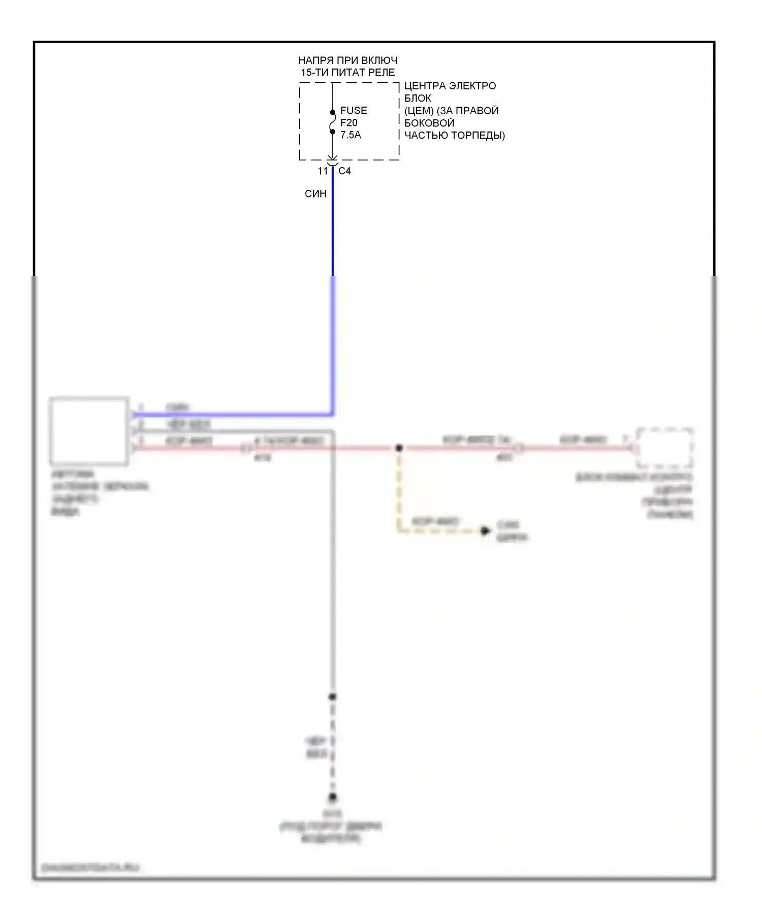 Управление зеркалами заднего вида — Электросхема управления зеркалами заднего вида — Электросхема управления зеркалами заднего вида. Volvo S80 II рестайлинг (2009-2013)