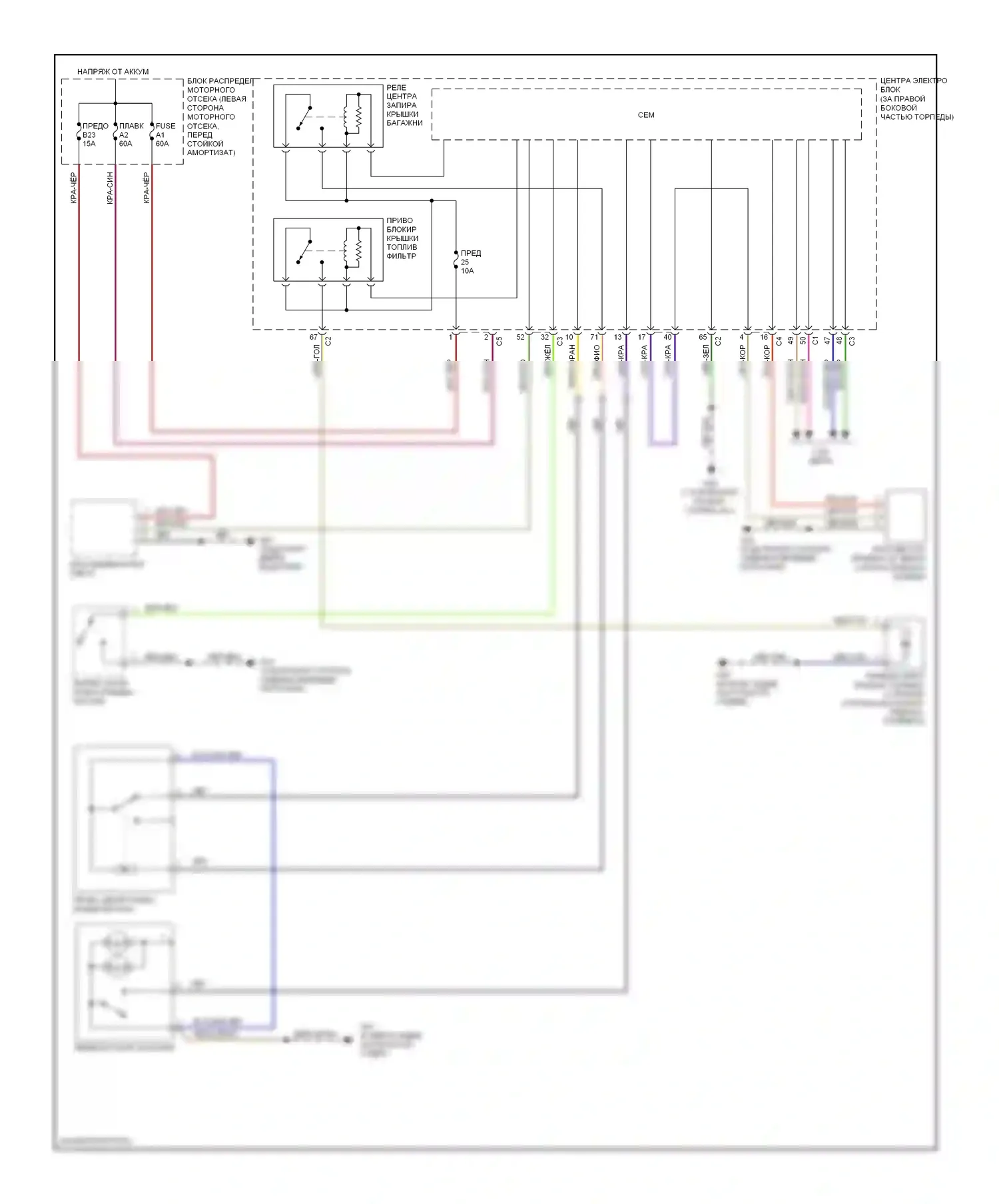 Багажник, задняя дверь, лючок топливного бака — Электросхема багажника, двери багажника, лючка топливного бака — Электросхема багажника, двери багажника, лючка топливного бака. Volvo S80 II (2006-2010)