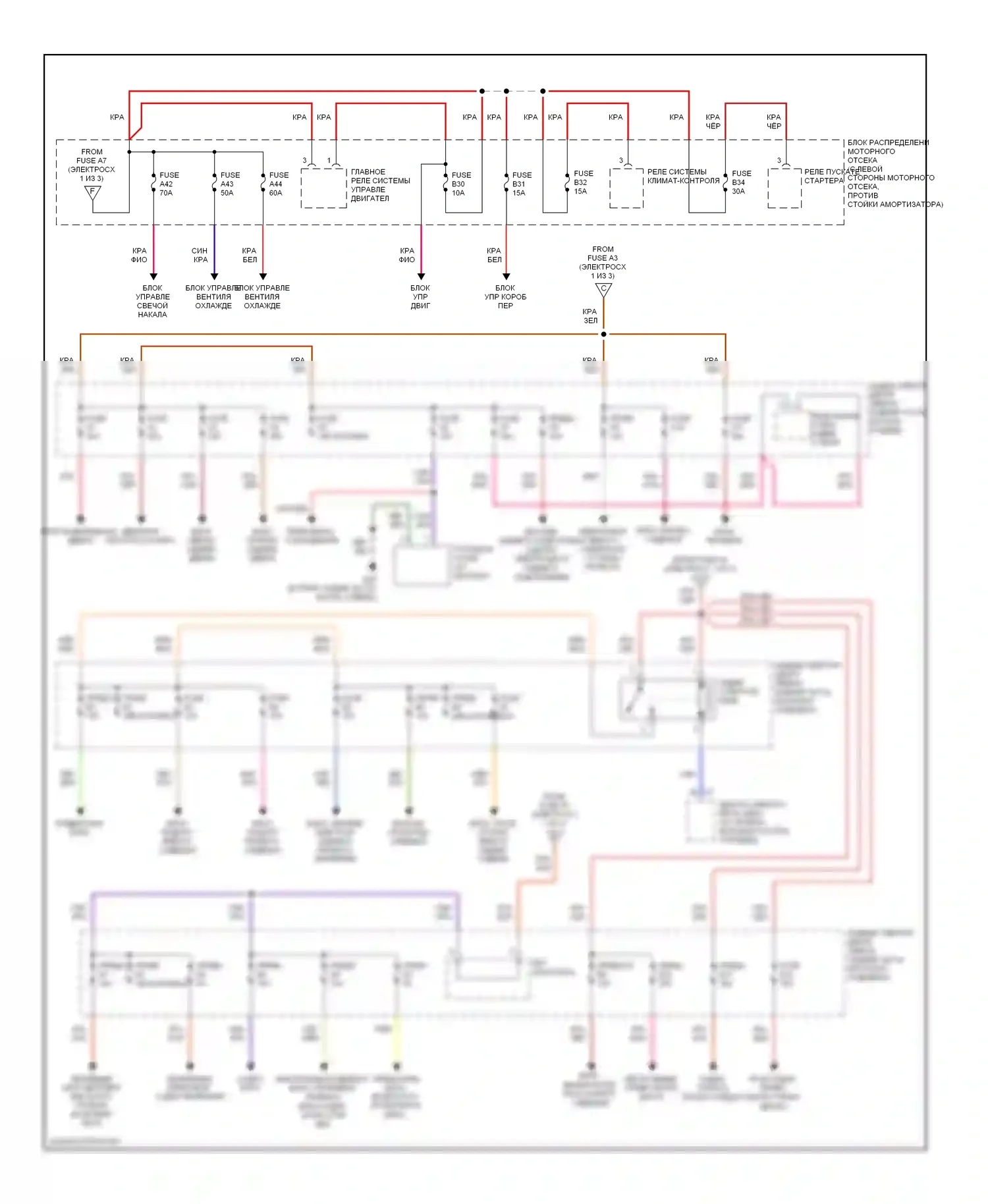 Блок предохранителей и реле — Электросхема блока предохранителей реле — Электросхема блока предохранителей реле (2 из 3). Volvo S80 II (2006-2010)
