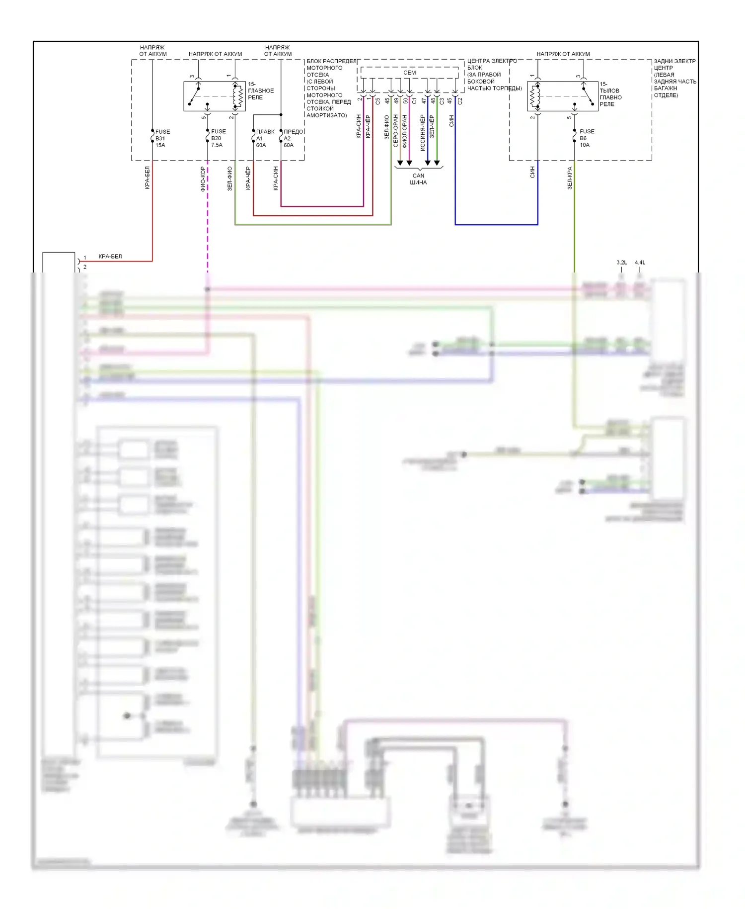 Коробка передач — Электросхема коробки передач — Электросхема коробки передач. Volvo S80 II (2006-2010)