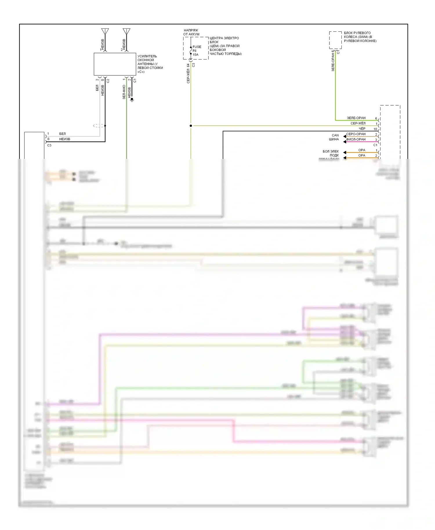 Магнитола — Электросхема магнитолы, базовая — Электросхема магнитолы, базовая. Volvo S80 II (2006-2010)