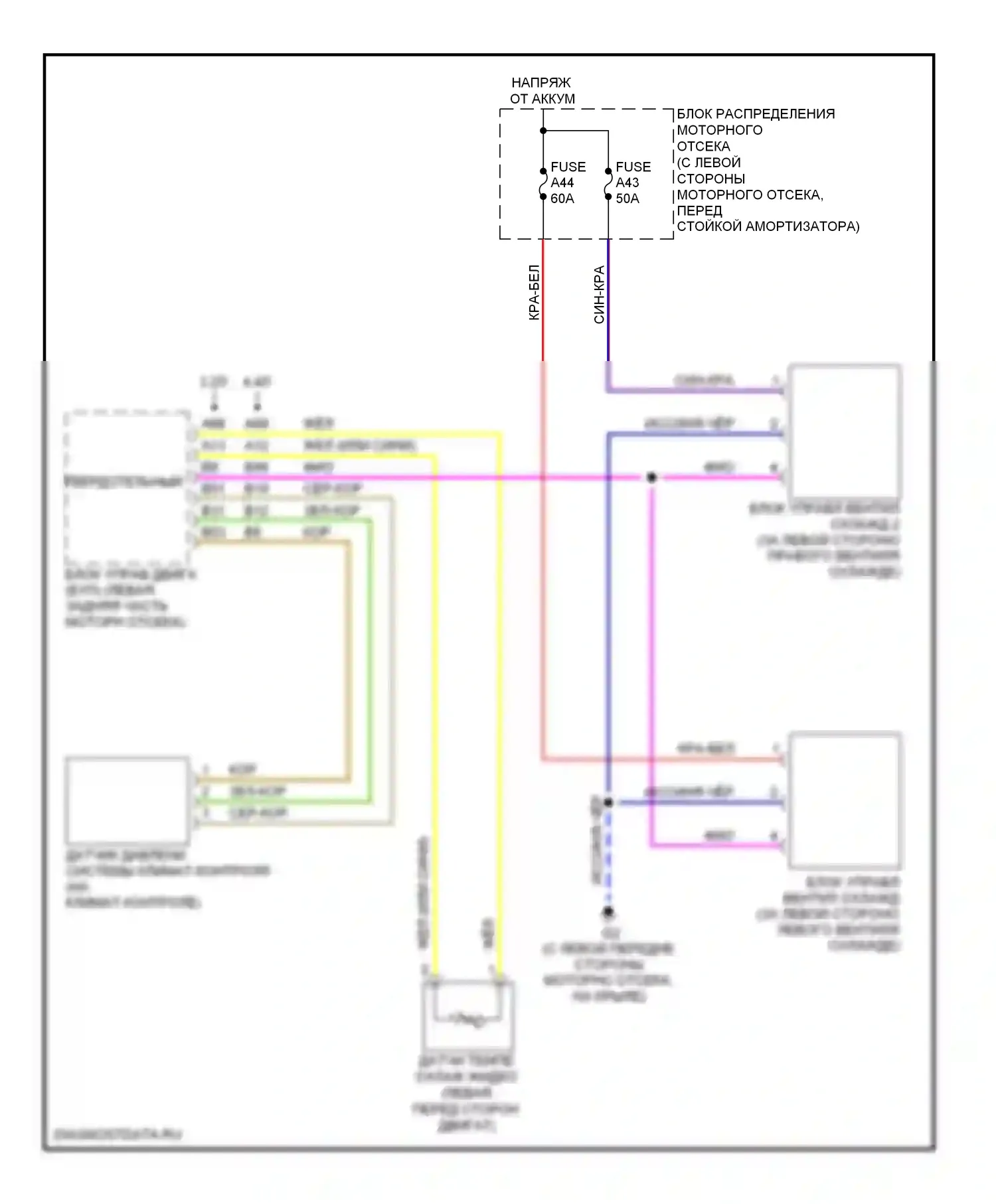 Вентилятор охлаждения — Электросхема вентилятора охлаждения — Электросхема вентилятора охлаждения. Volvo S80 II (2006-2010)