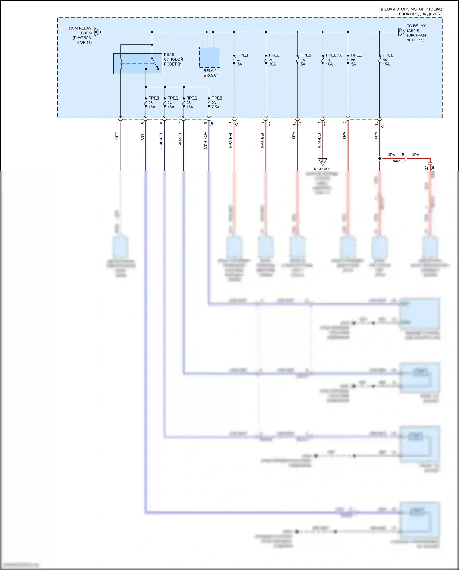 Блок предохранителей и реле — Электросхема блока предохранителей реле, гибридного — Электросхема блока предохранителей реле, гибридного (5 из 11). Volvo S90 II рестайлинг (2020-2024)