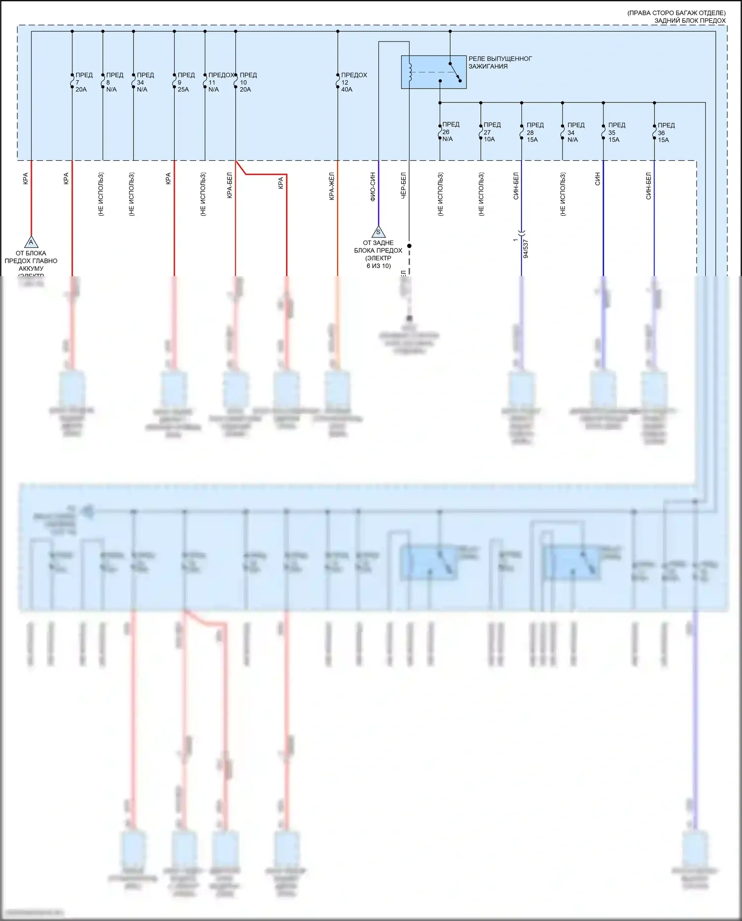 Блок предохранителей и реле — Электросхема блока предохранителей реле, кроме гибридного — Электросхема блока предохранителей реле, кроме гибридного (5 из 10). Volvo S90 II рестайлинг (2020-2024)