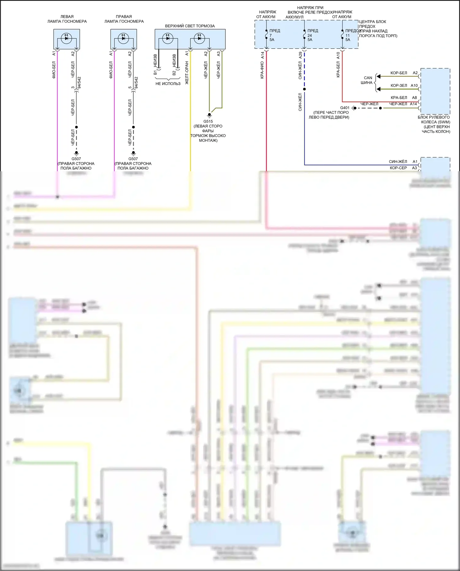 Фары и фонари — Электросхема фар и фонарей — Электросхема фар и фонарей (2 из 2). Volvo S90 II рестайлинг (2020-2024)