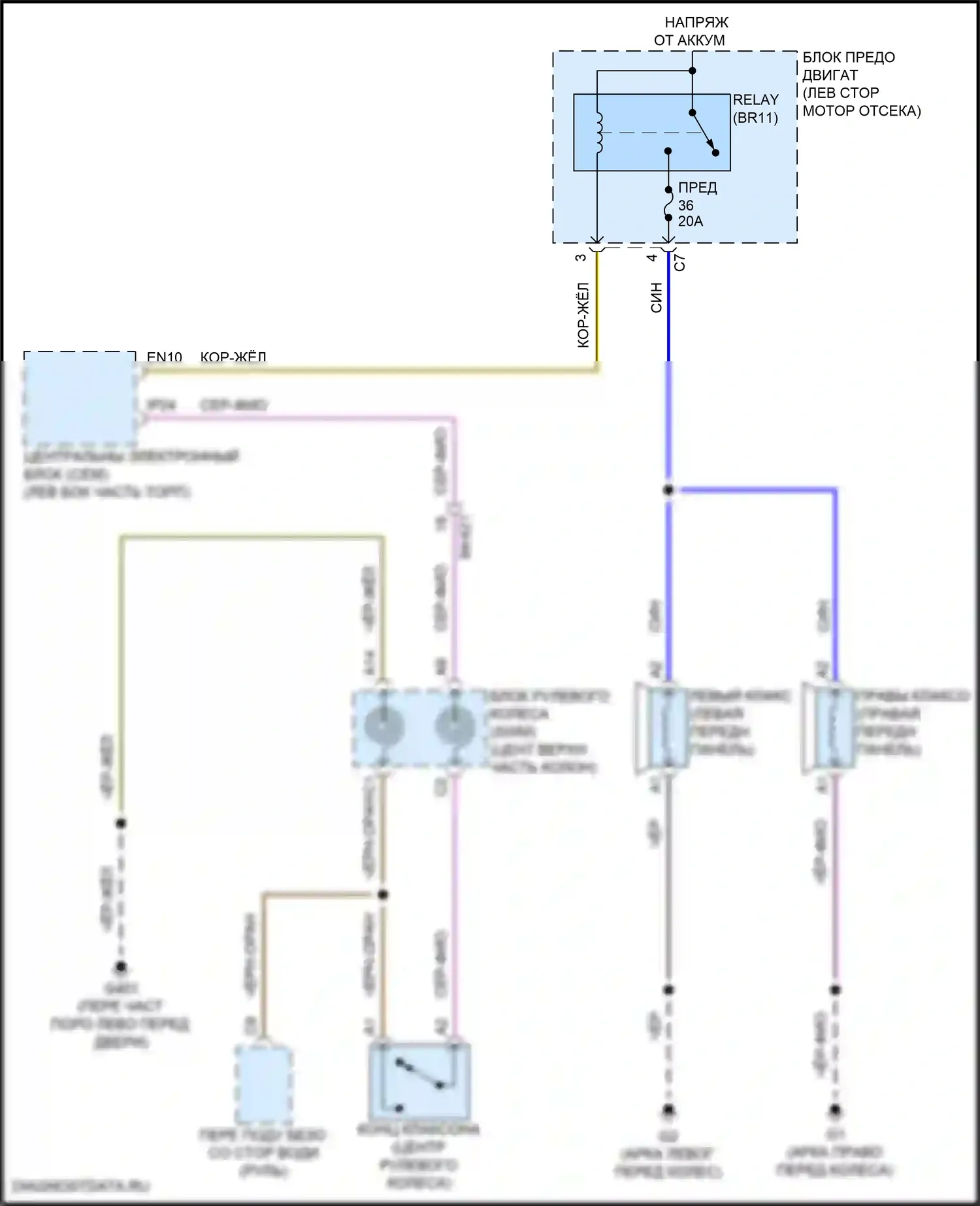 Клаксон — Электросхема клаксона — Электросхема клаксона. Volvo S90 II рестайлинг (2020-2024)