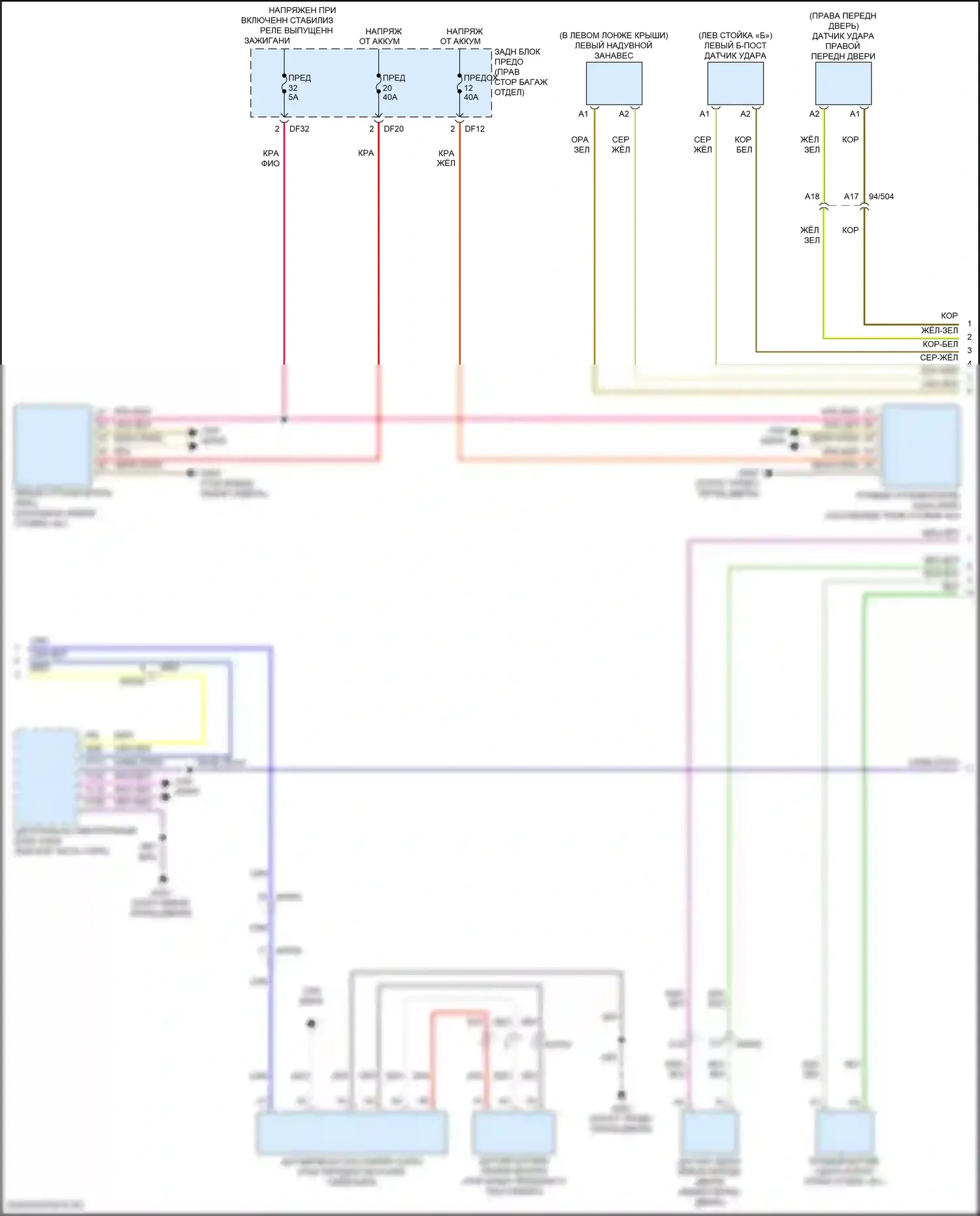 Подушки безопасности — Электросхема подушек безопасности — Электросхема подушек безопасности (2 из 4). Volvo S90 II рестайлинг (2020-2024)