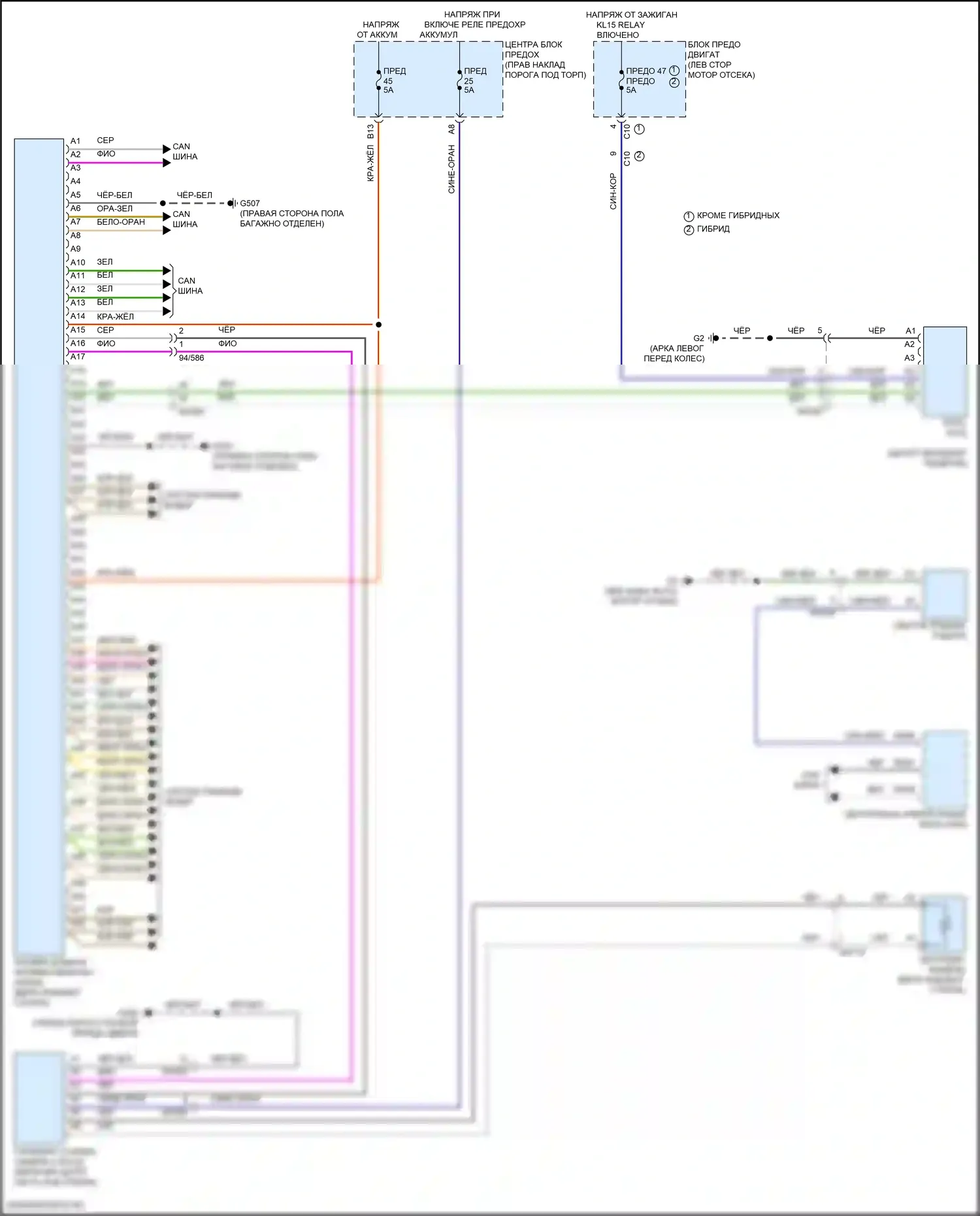 Приборная панель — Электросхема предупреждения столкновений — Электросхема предупреждения столкновений. Volvo S90 II рестайлинг (2020-2024)