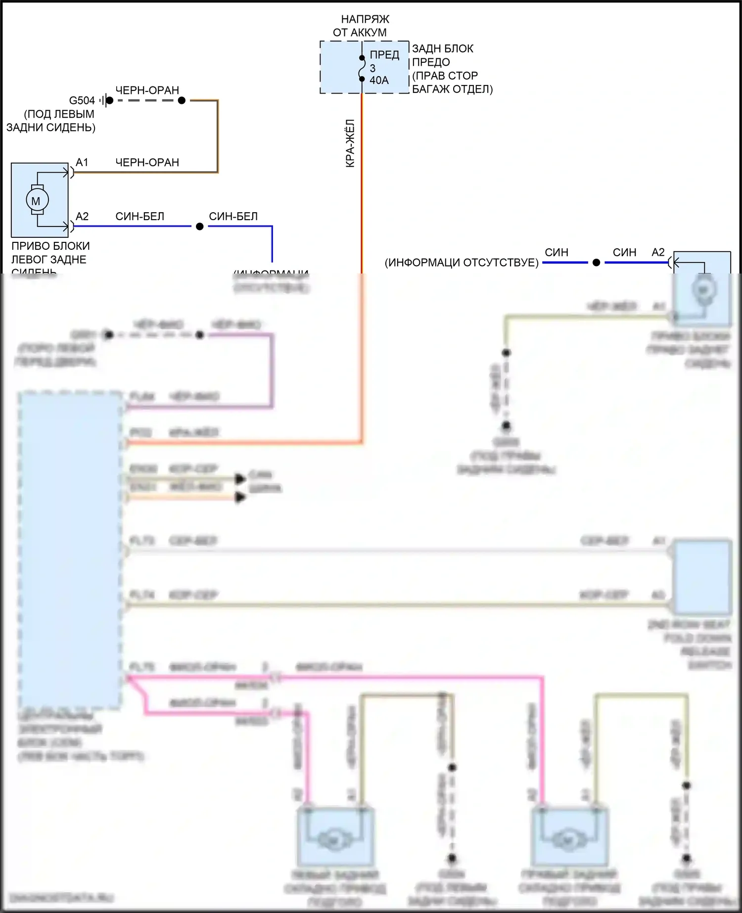 Сиденья — Электросхема подголовника — Электросхема подголовника. Volvo S90 II рестайлинг (2020-2024)