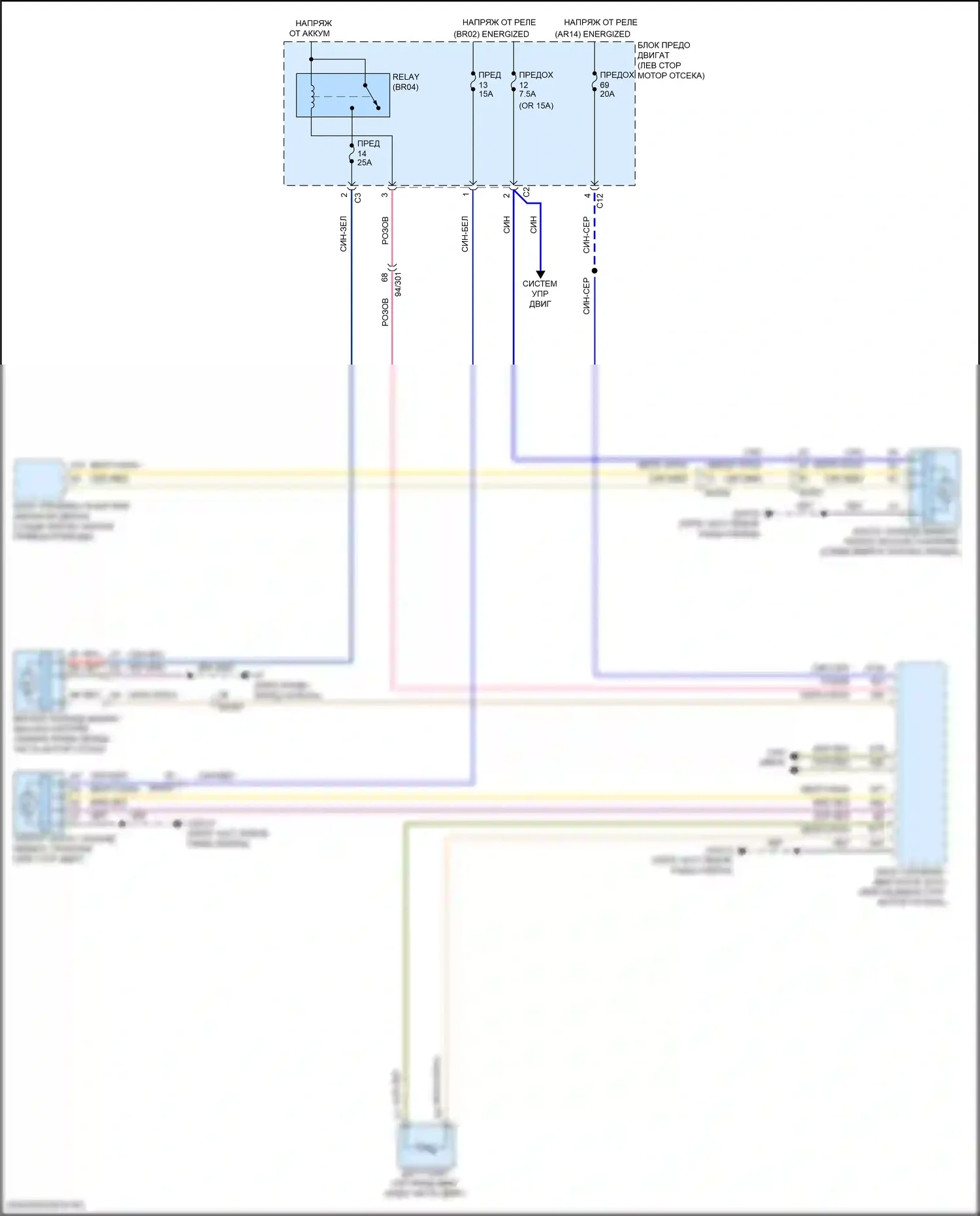 Вентилятор охлаждения — Электросхема вентилятора охлаждения — Электросхема вентилятора охлаждения. Volvo S90 II рестайлинг (2020-2024)