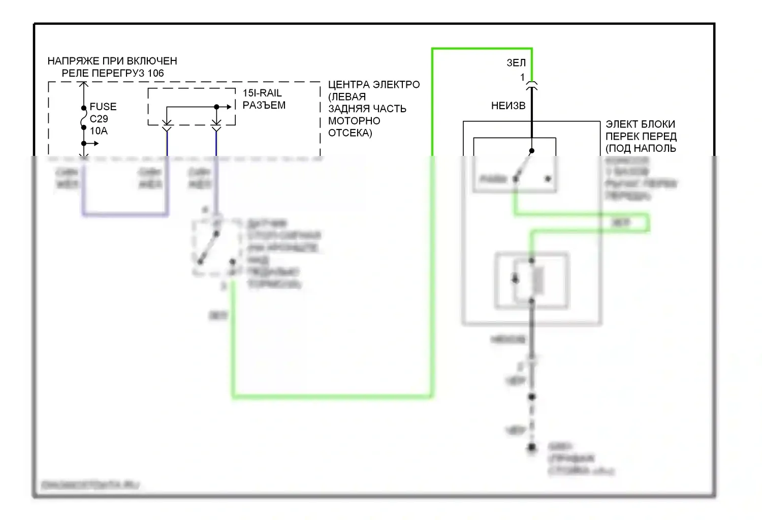 Блокировки переключения передач — Электросхема блокировки селектора — Электросхема блокировки селектора. Volvo V70 I (1997-2000)