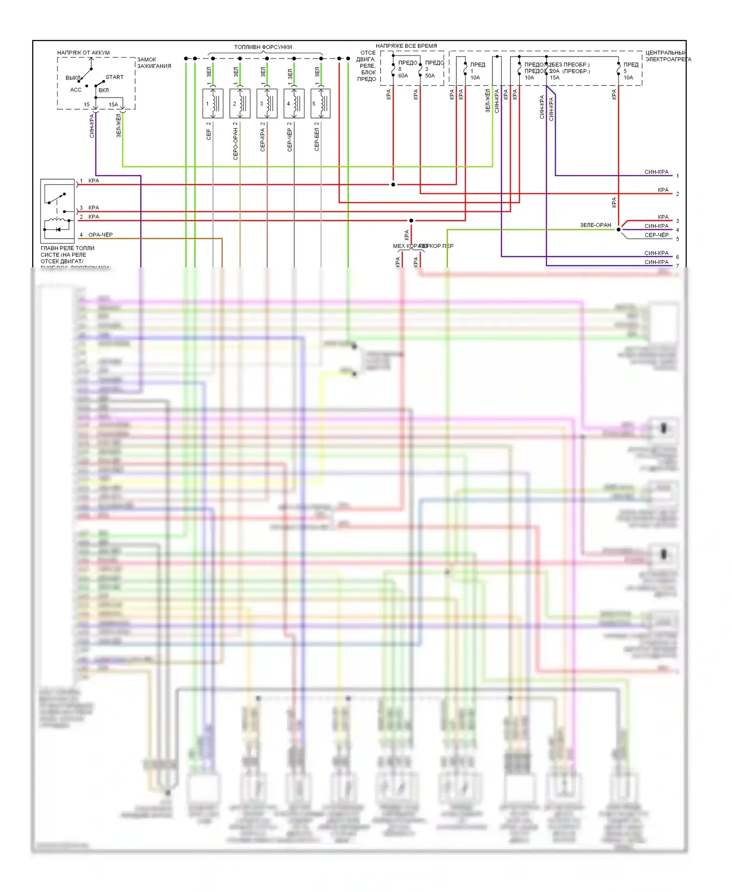 Двигатель — Электросхема двигателя 2.3л турбины — Электросхема двигателя 2.3л турбины (1 из 2). Volvo V70 I (1997-2000)