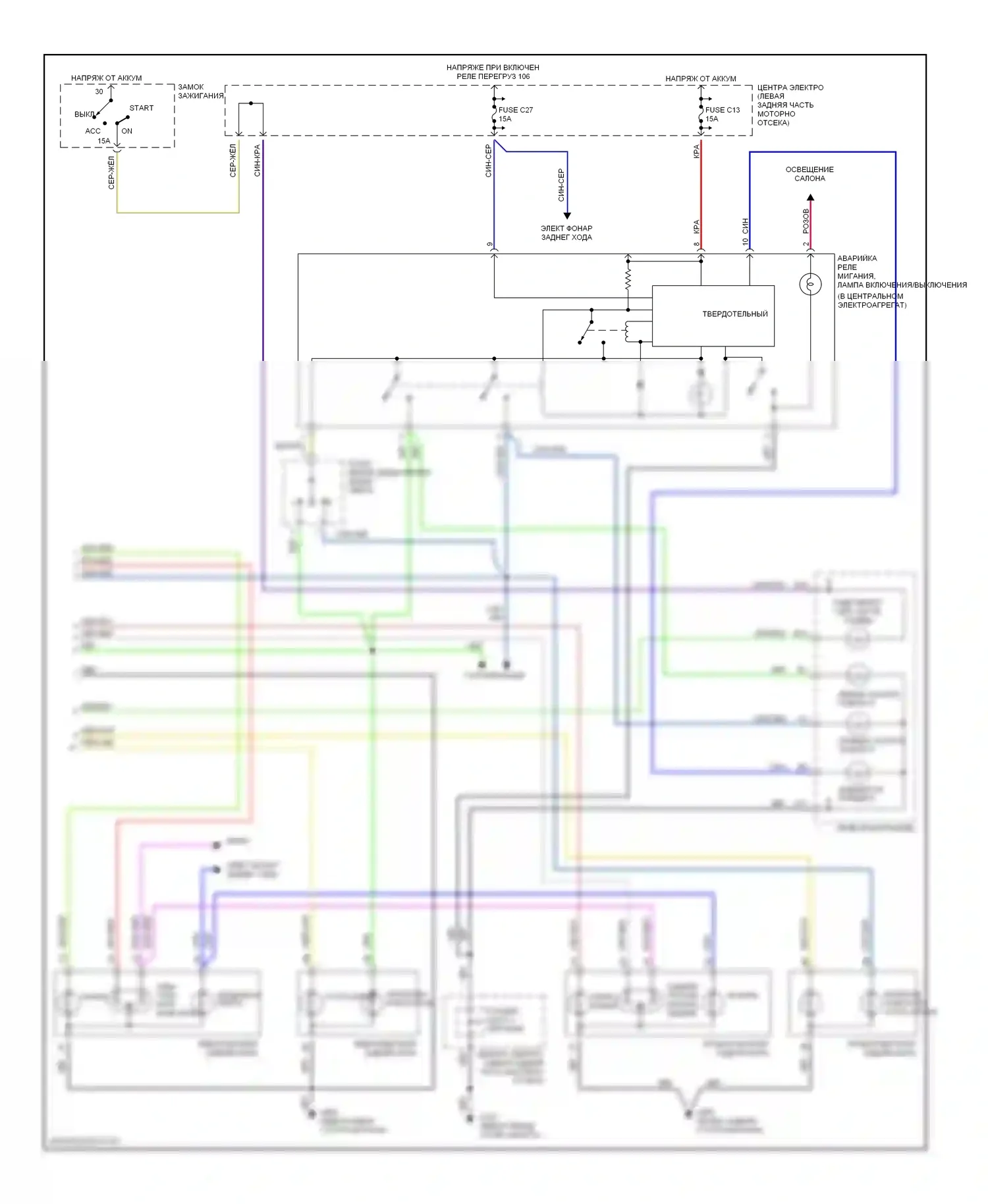 Фары и фонари — Электросхема фар и фонарей — Электросхема фар и фонарей (2 из 2). Volvo V70 I (1997-2000)