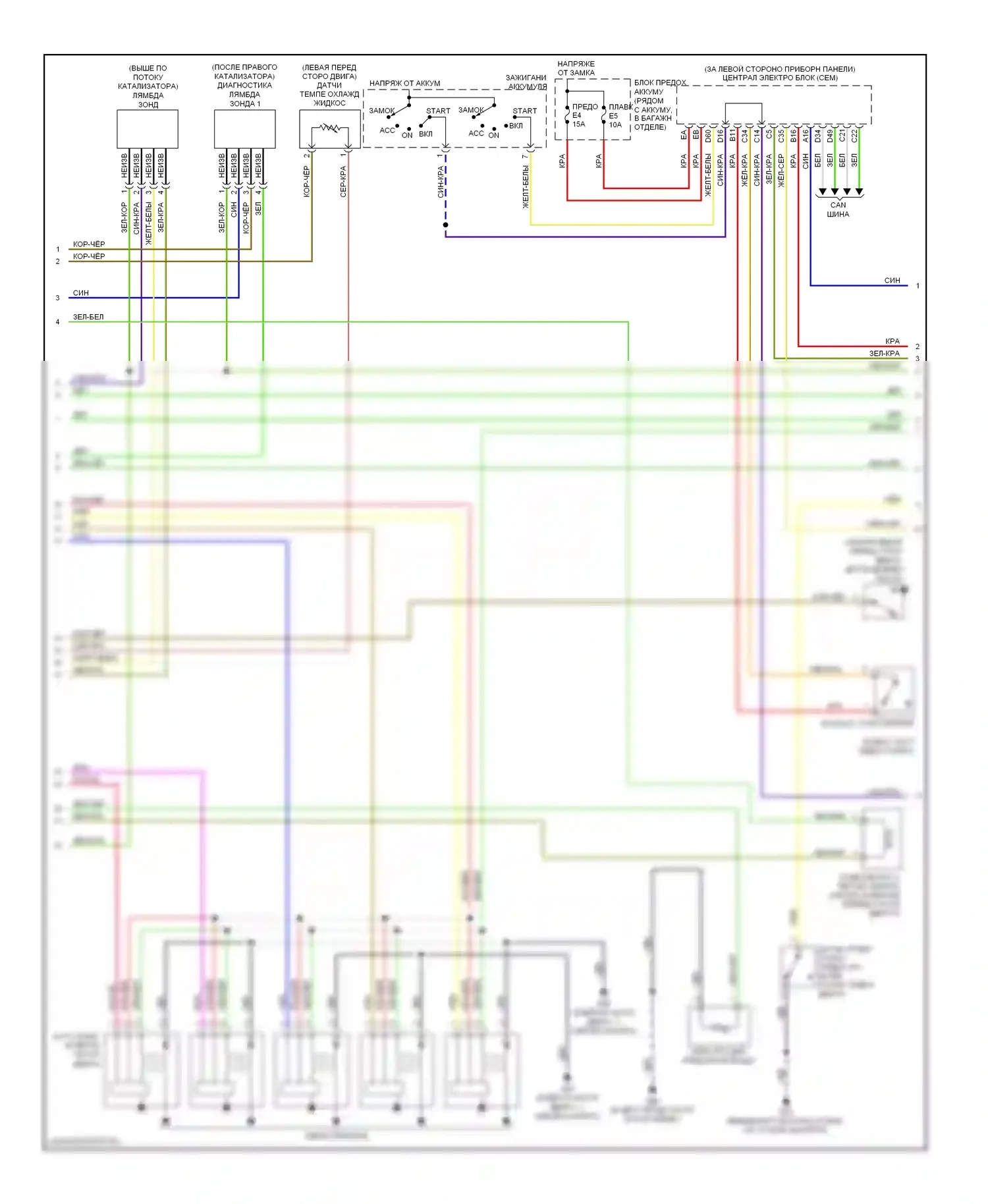 Двигатель — Электросхема двигателя 2.4л — Электросхема двигателя 2.4л (2 из 3). Volvo V70 II рестайлинг (2004-2007)