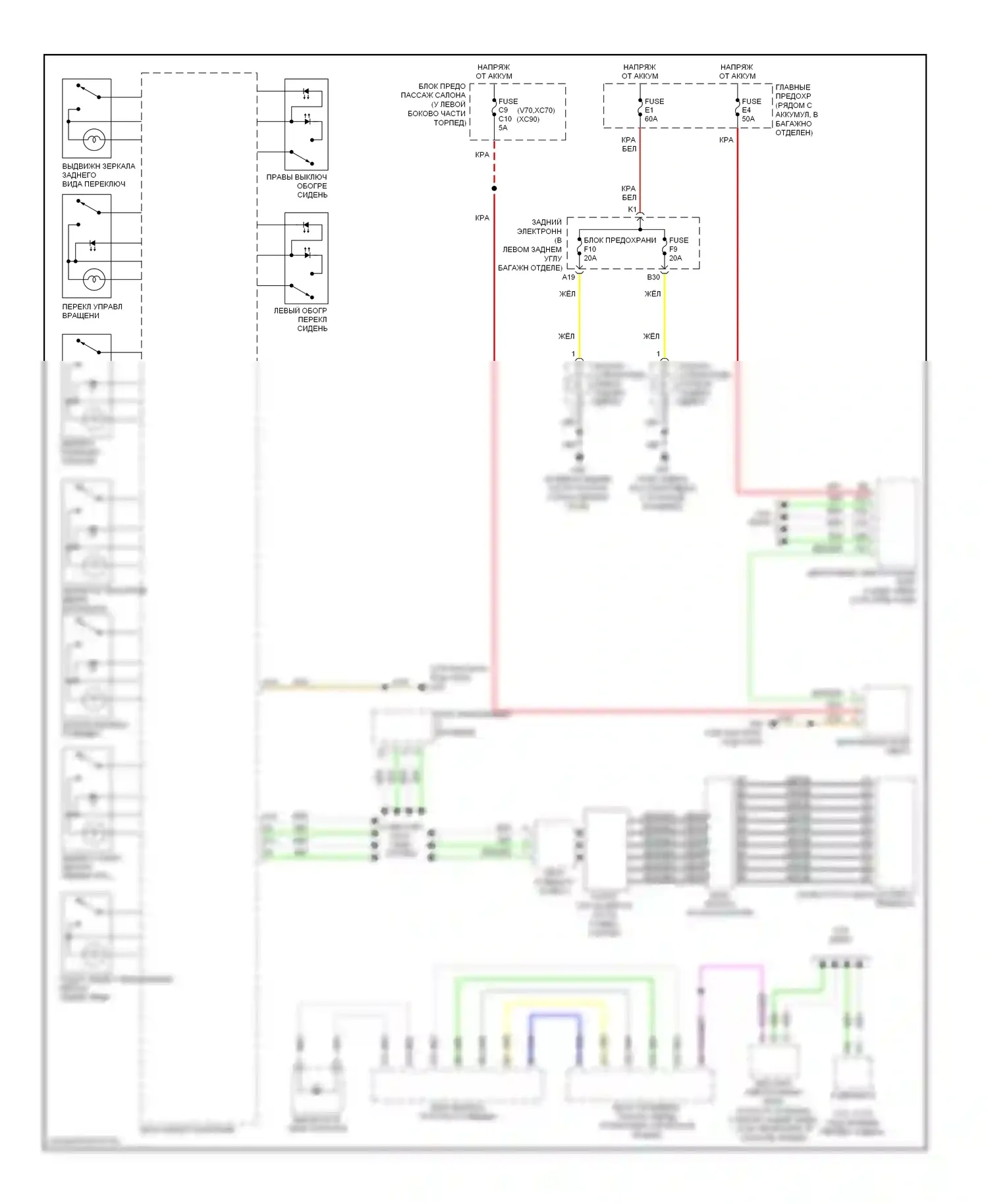 Освещение салона — Электросхема подсветки приборной панели — Электросхема подсветки приборной панели. Volvo V70 II рестайлинг (2004-2007)