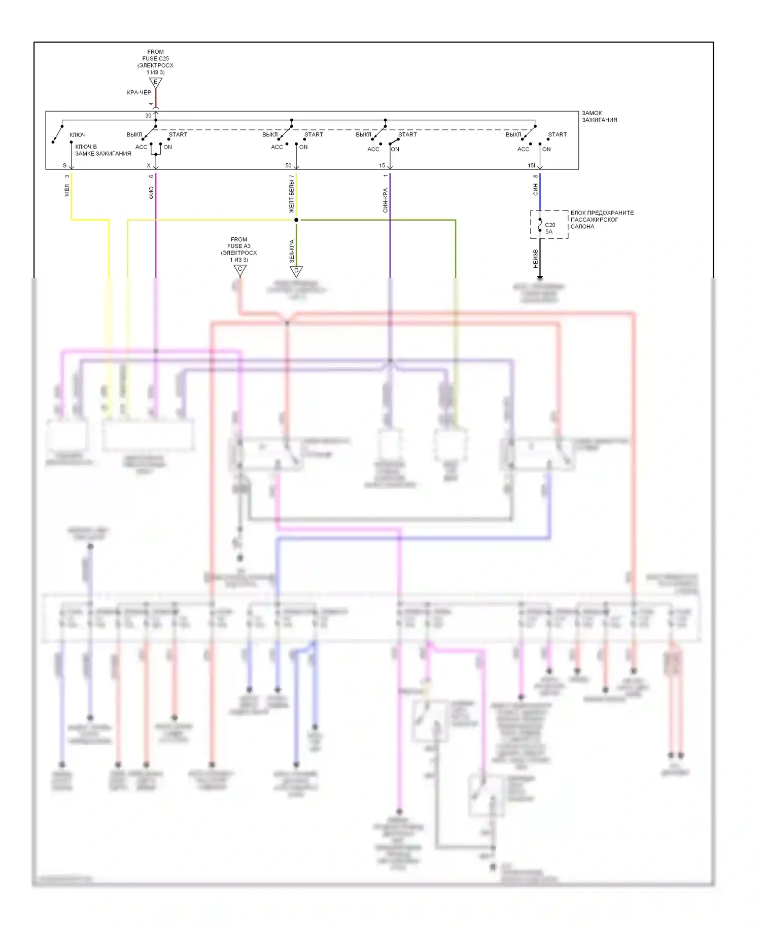 Блок предохранителей и реле — Электросхема блока предохранителей реле — Электросхема блока предохранителей реле (3 из 3). Volvo V70 II (2000-2004)