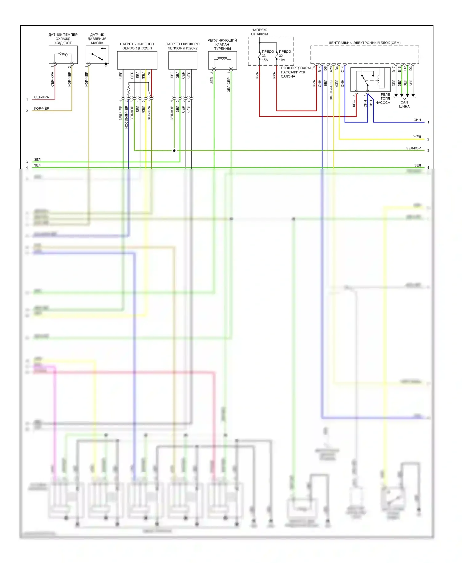 Двигатель — Электросхема двигателя 2.3л турбины — Электросхема двигателя 2.3л турбины (2 из 3). Volvo V70 II (2000-2004)