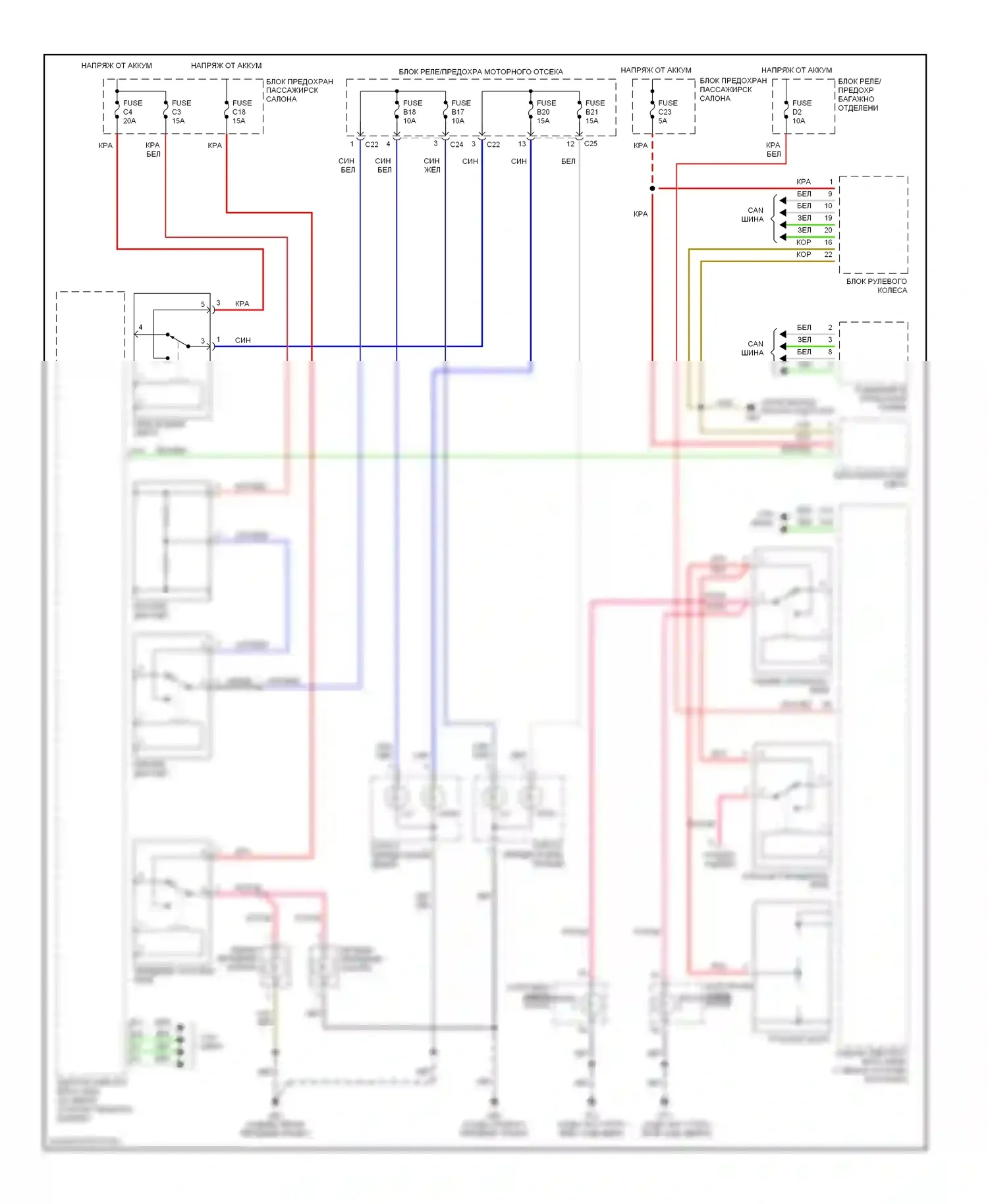 Фары — Электросхема фар, без высокоинтенсивных бензиновых разрядных фар — Электросхема фар, без высокоинтенсивных бензиновых разрядных фар. Volvo V70 II (2000-2004)