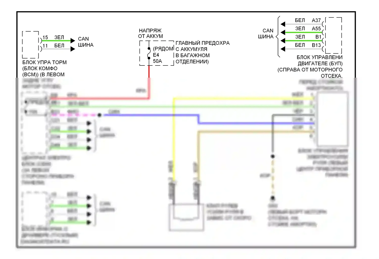 Электроусилитель руля — Электросхема электроусилителя руля — Электросхема электроусилителя руля. Volvo XC70 I рестайлинг (2004-2007)