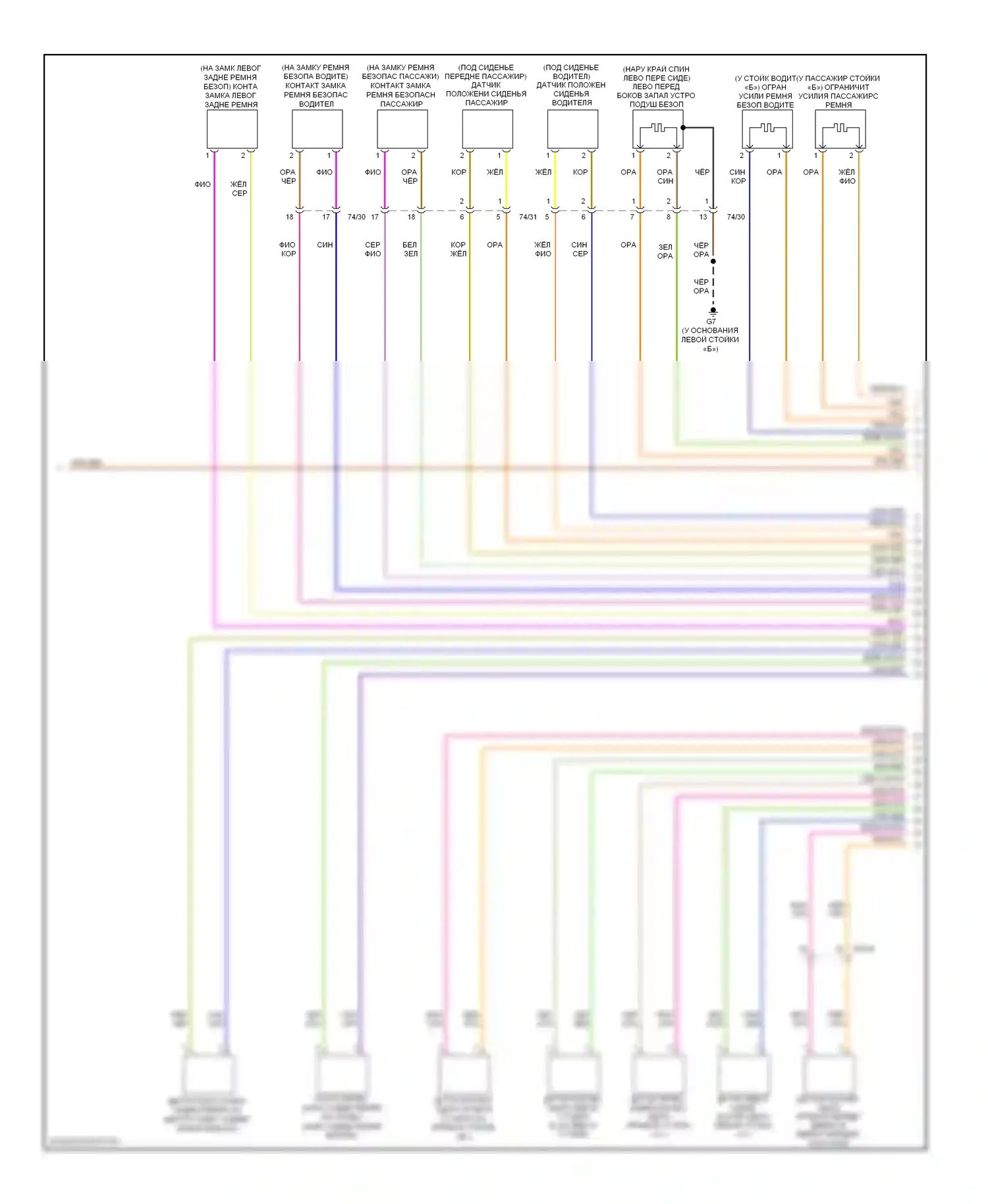 Подушки безопасности — Электросхема подушек безопасности — Электросхема подушек безопасности (2 из 3). Volvo XC70 II рестайлинг (2013-2016)