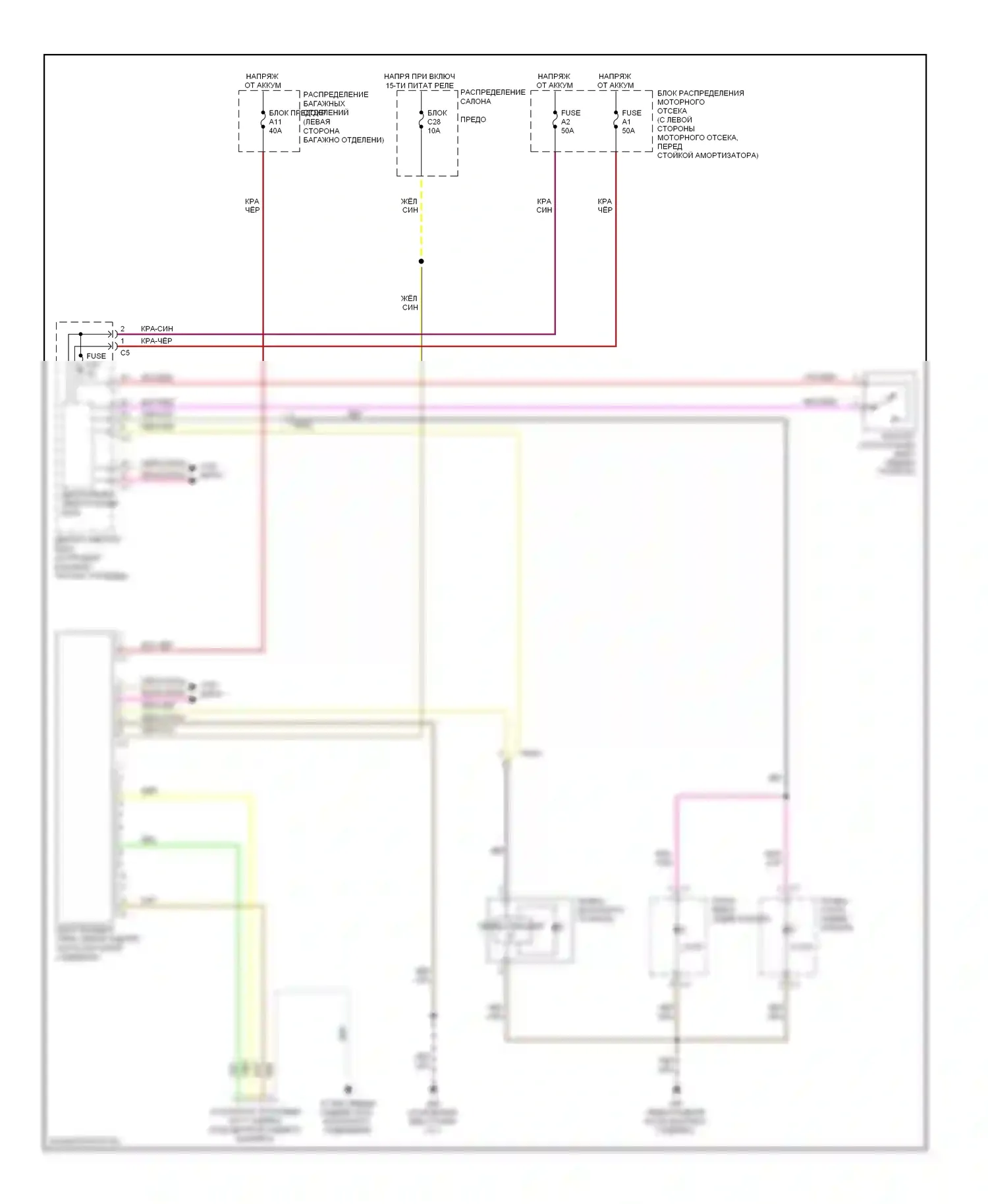 Фары и фонари — Электросхема буксировки прицепа, 4-контактная — Электросхема буксировки прицепа, 4-контактная. Volvo XC70 II (2007-2013)