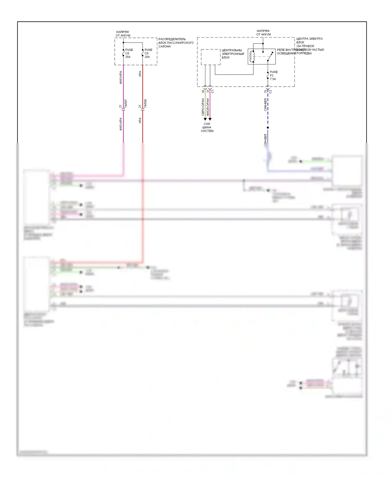Подогрев стекол — Электросхема обогреваемых зеркал — Электросхема обогреваемых зеркал. Volvo XC70 II (2007-2013)