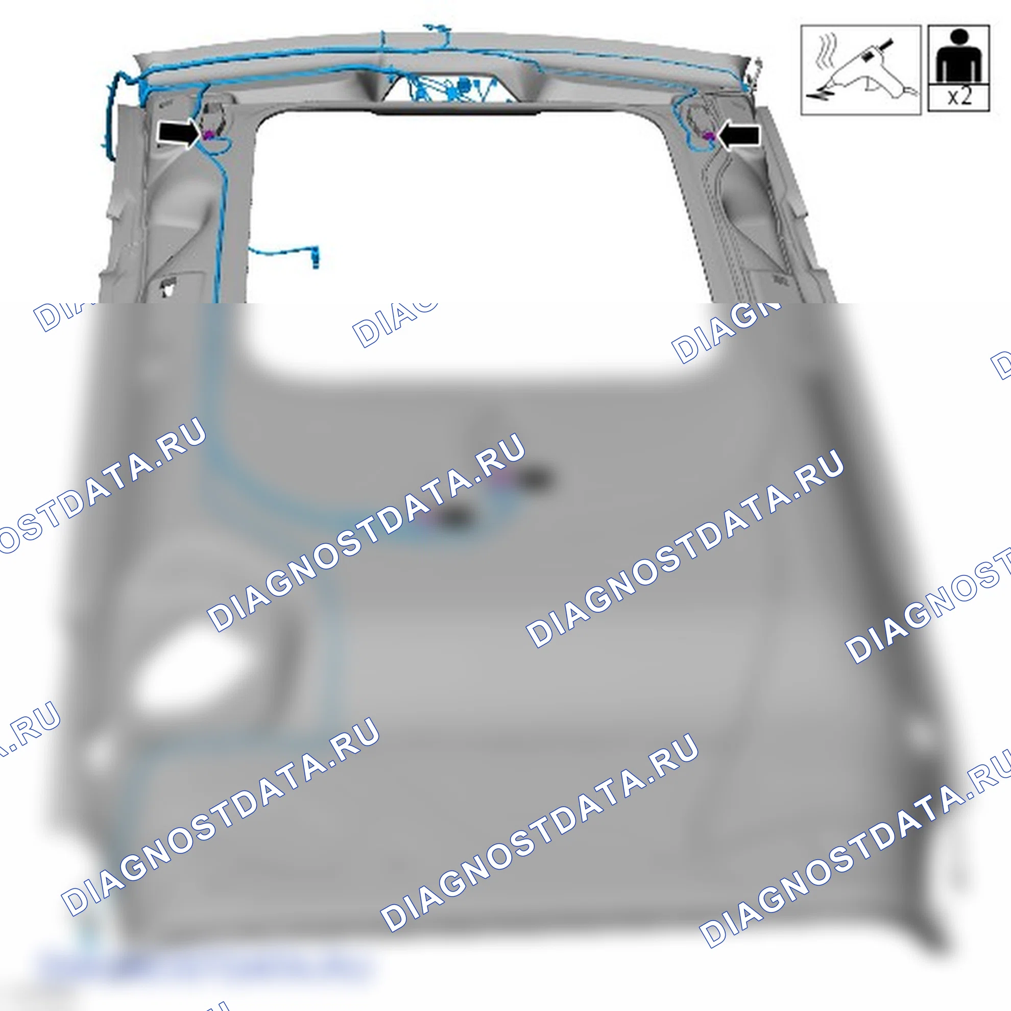 Как снять и установить жгут электропроводки панели крыши. Ford Grand C-MAX II