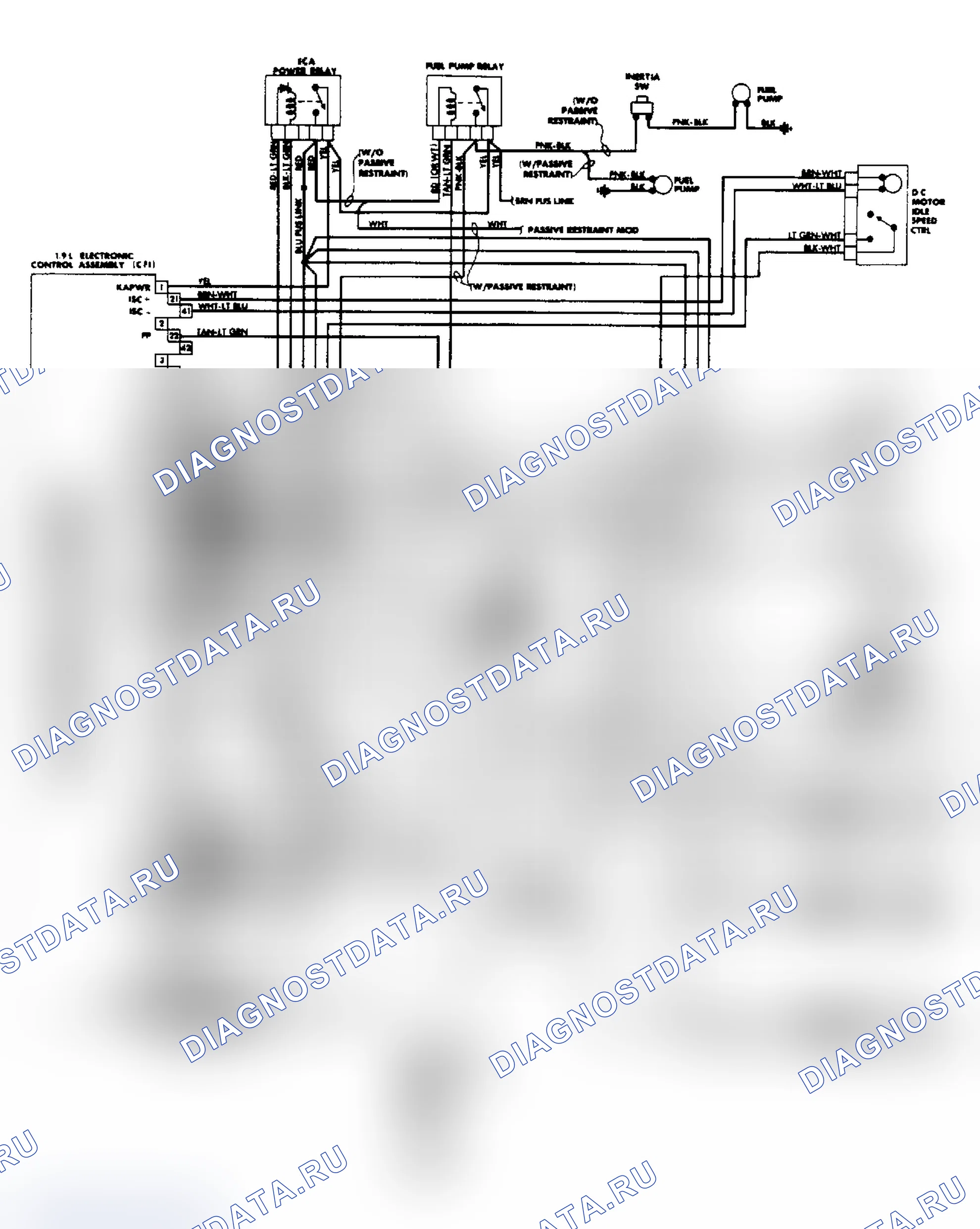 Рис. 103: 1.9L Схема подключения CFI EEC-IV. Ford Escort IV