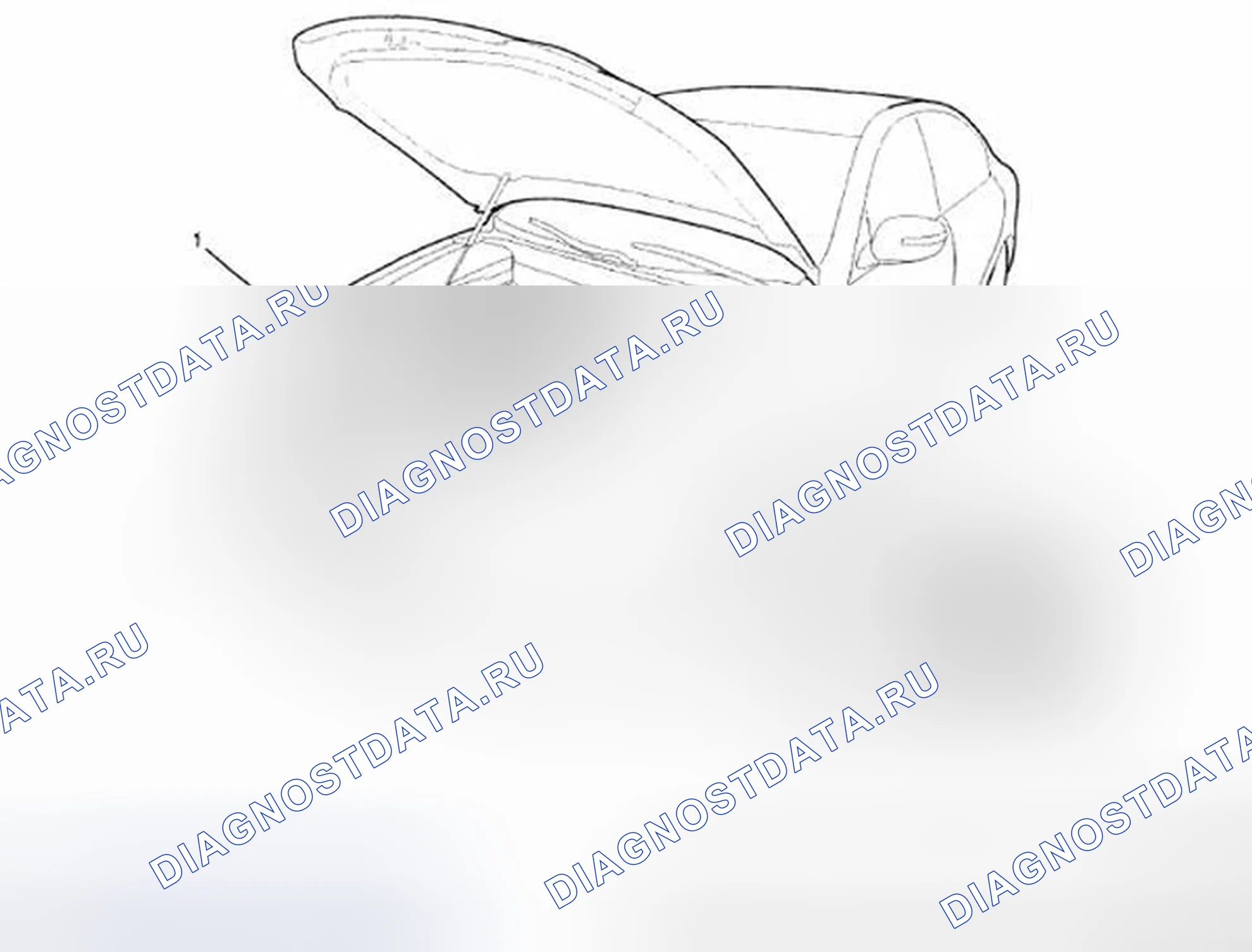 Рис. 57: Расположение предупредительных / предупреждающих табличек. Hyundai Genesis I