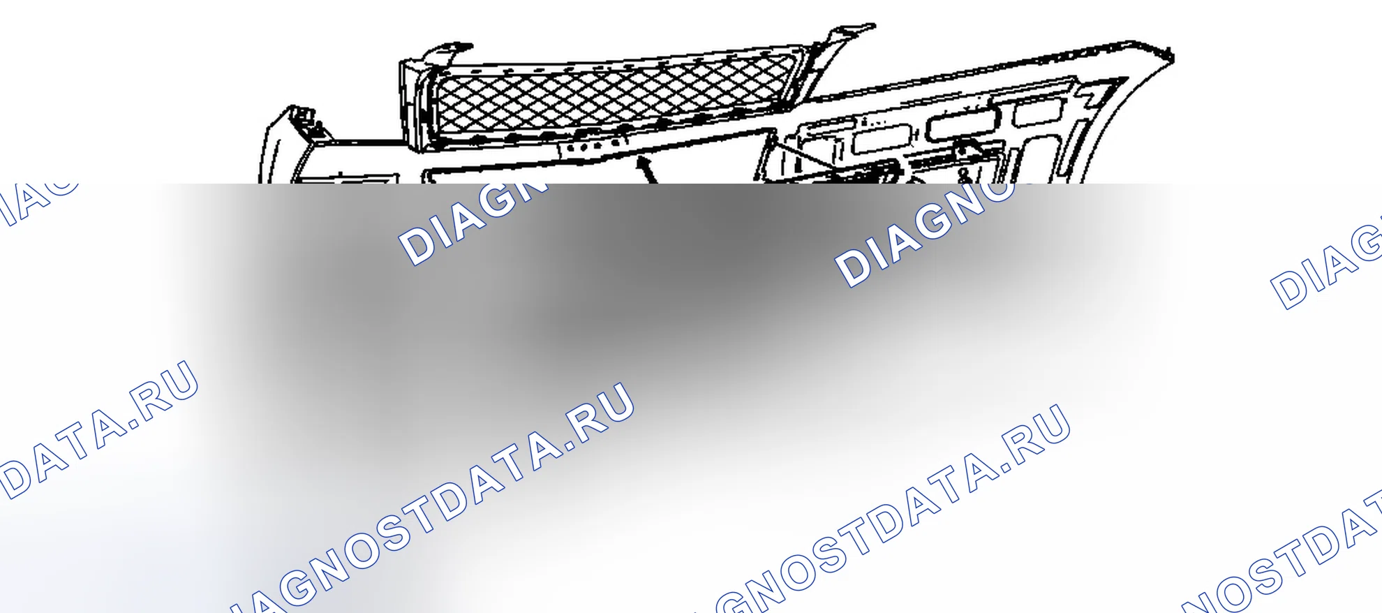Рис. 38: Замена нижней решетки радиатора (траверса). Chevrolet Traverse I