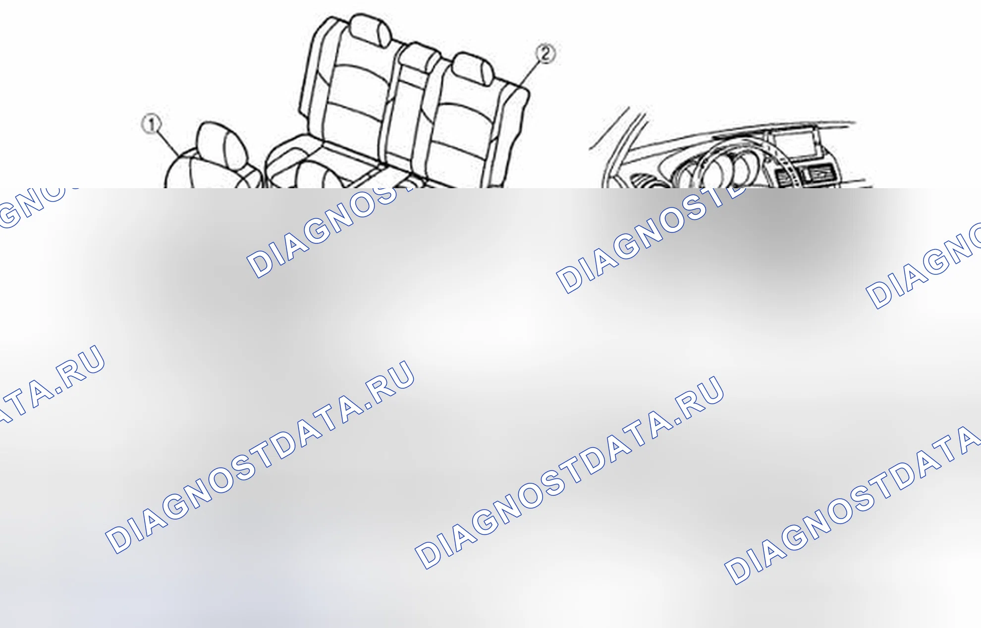 Рис. 1: ИНДЕКС РАСПОЛОЖЕНИЯ СИДЕНИЙ. Audi R8 I