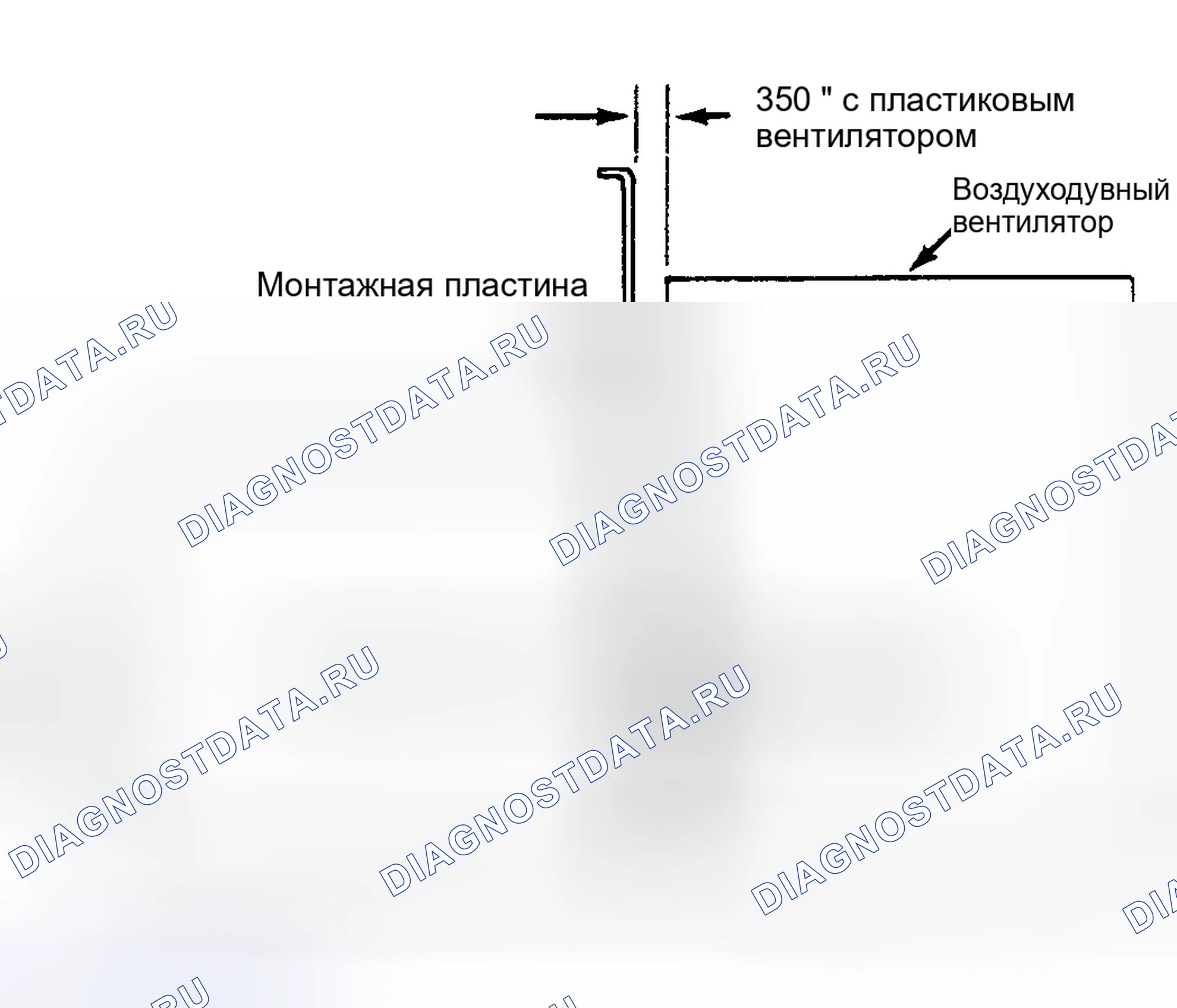 Рис. 1: Зазор монтажной пластины воздуходувки (кроме альянса). AMC Eagle I