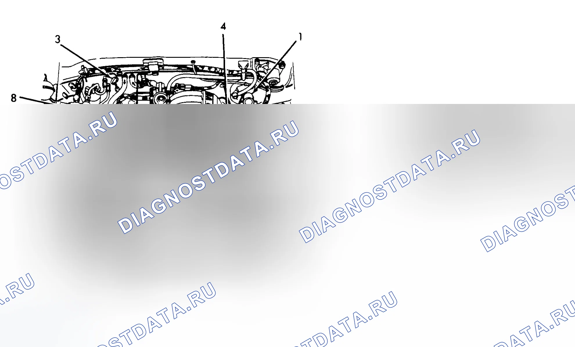Рис. 3: РАСПОЛОЖЕНИЕ ТОЧЕК ОБСЛУЖИВАНИЯ. Ford Mustang IV