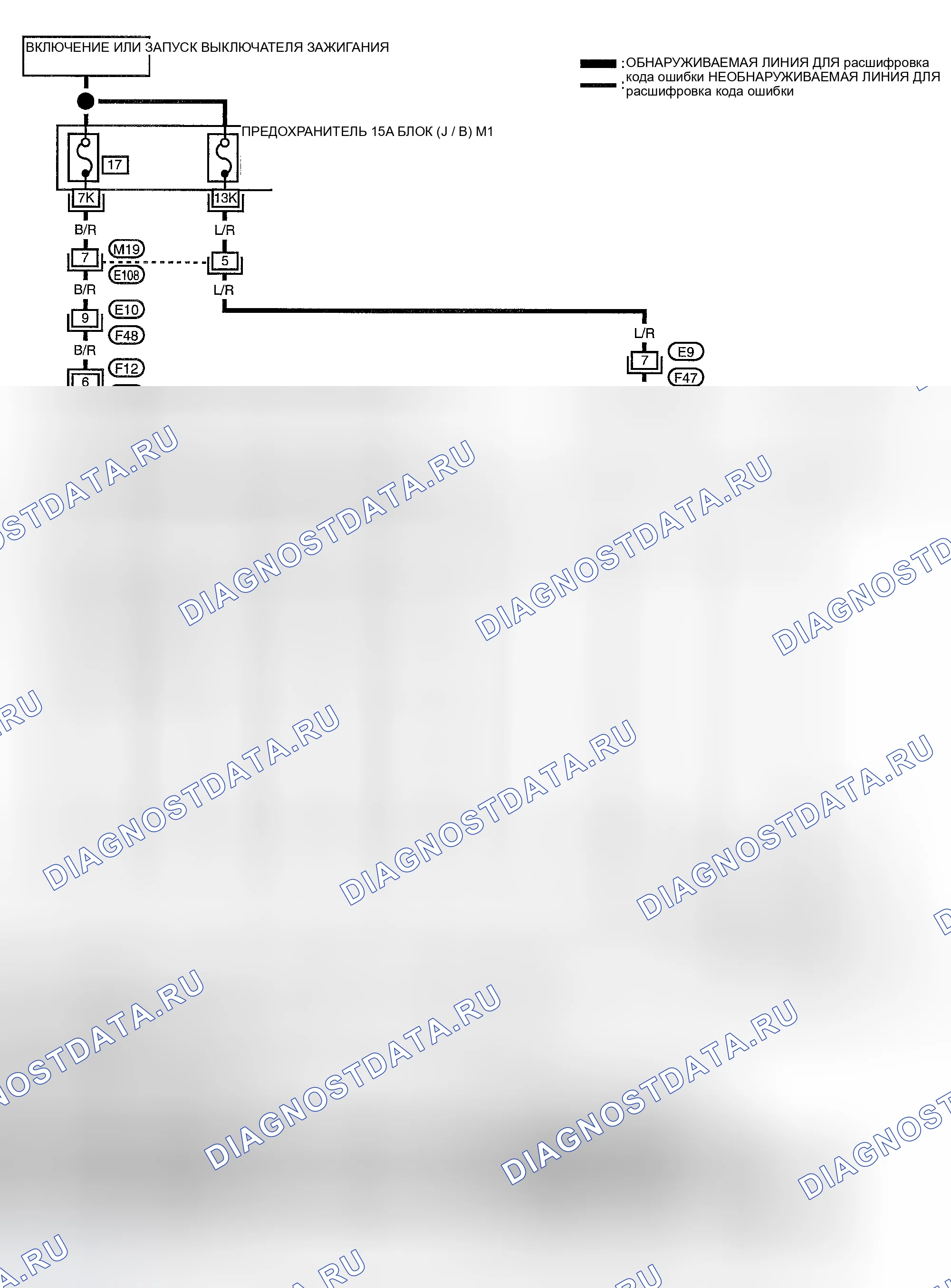 Рис. 742: Идентификация цепи. Nissan Sentra B15