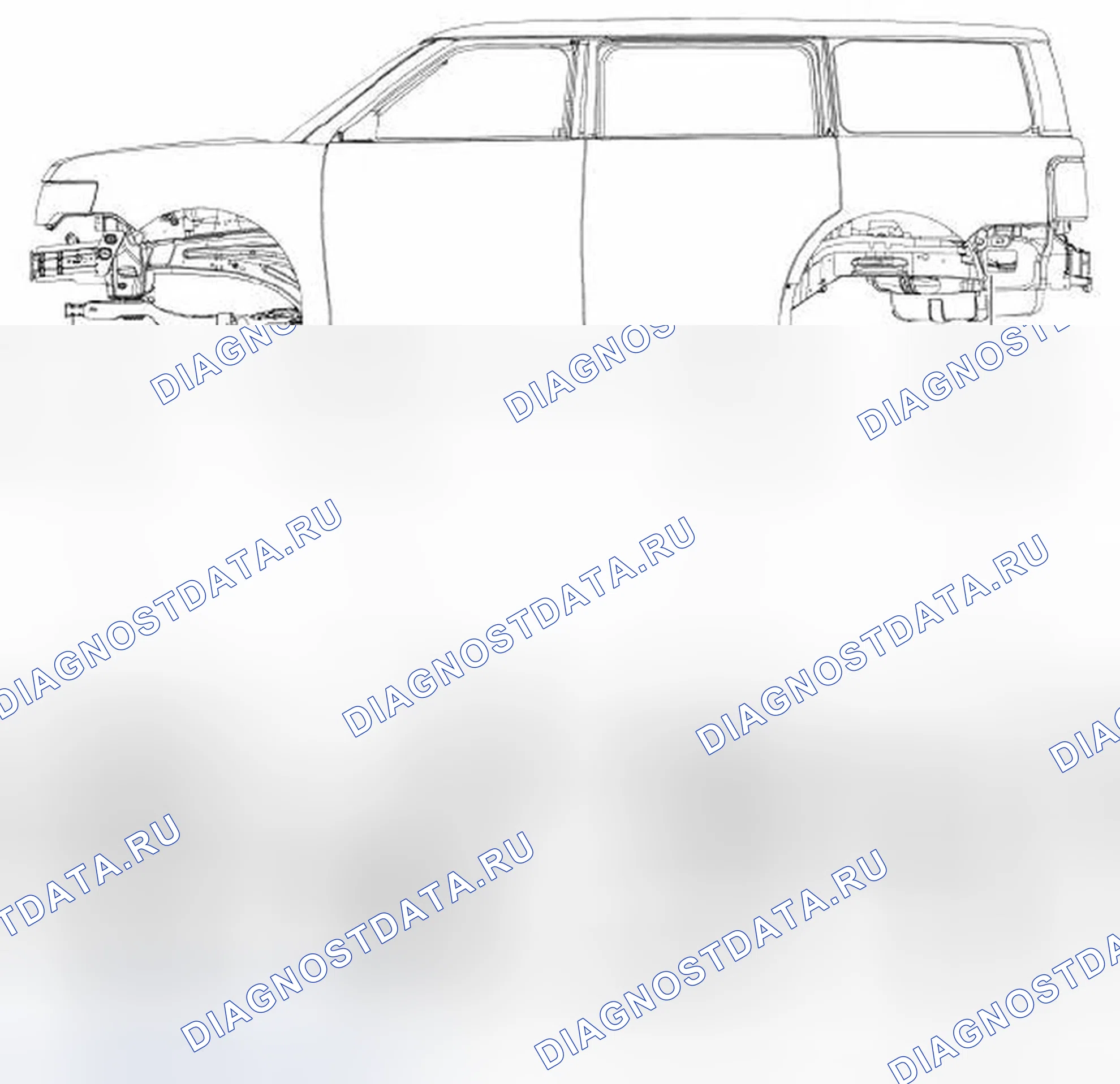 Рис. 90: Базовая высота рамы. Ford Flex I