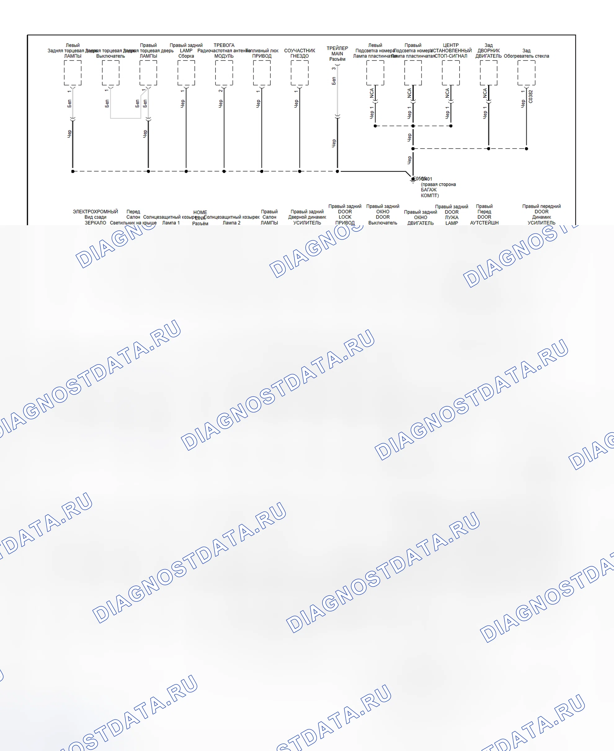 Рис. 10: Схема разводки массы (диапазон Rover - 3 из 4). Land Rover Discovery L318