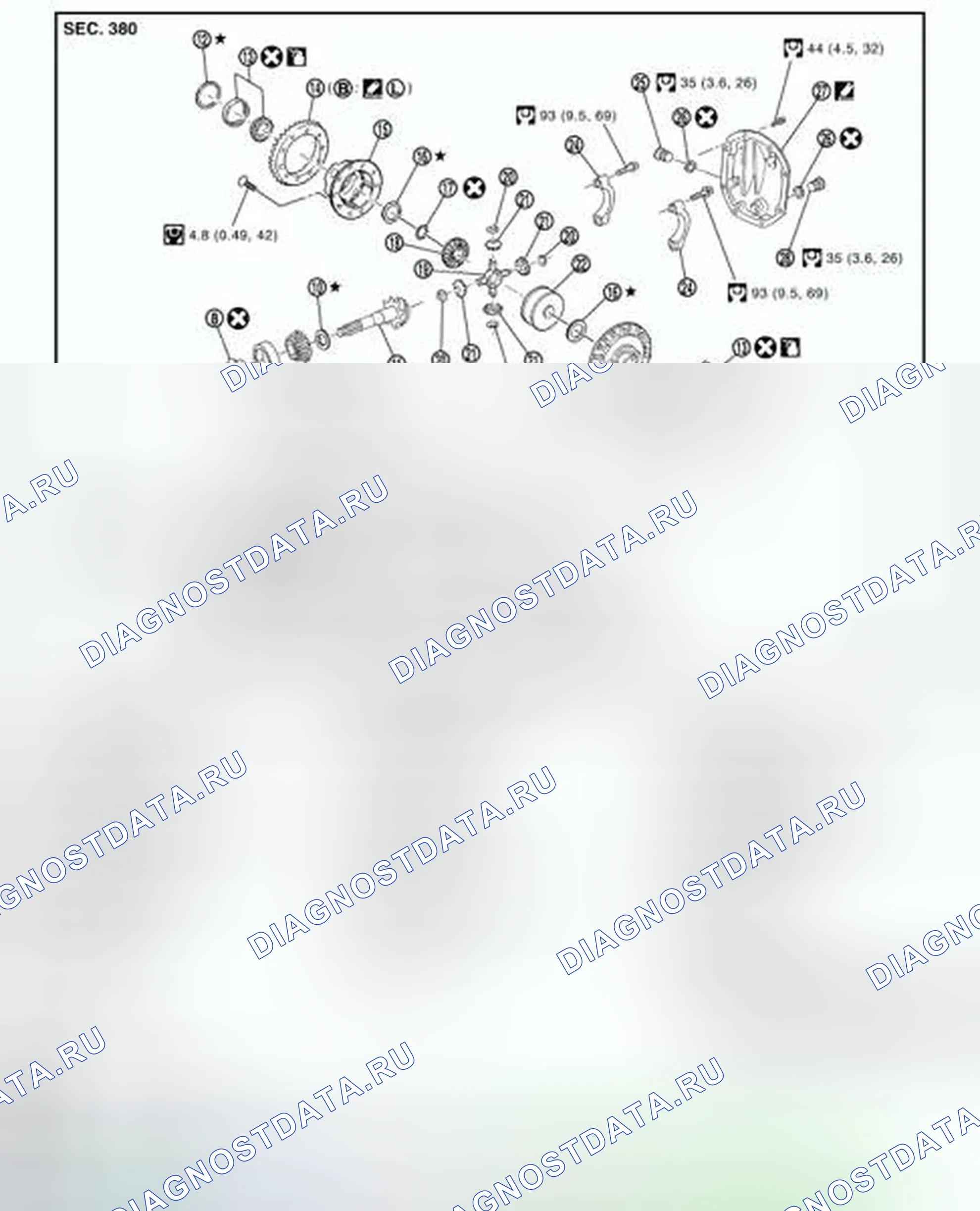 Рис. 555: A / T: Разнесенный вид. Infiniti G37 IV рестайлинг