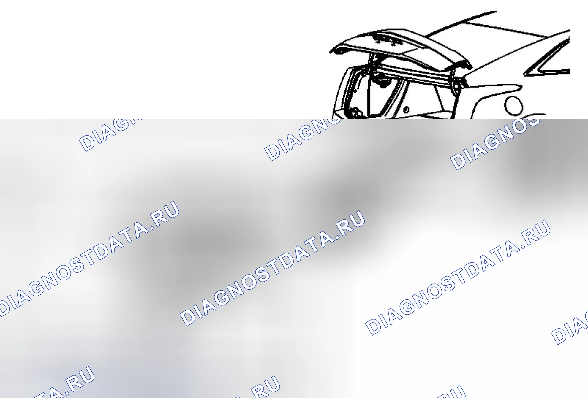 Рис. 7: Замена защелки и ударника крышки заднего отсека. Cadillac ELR I
