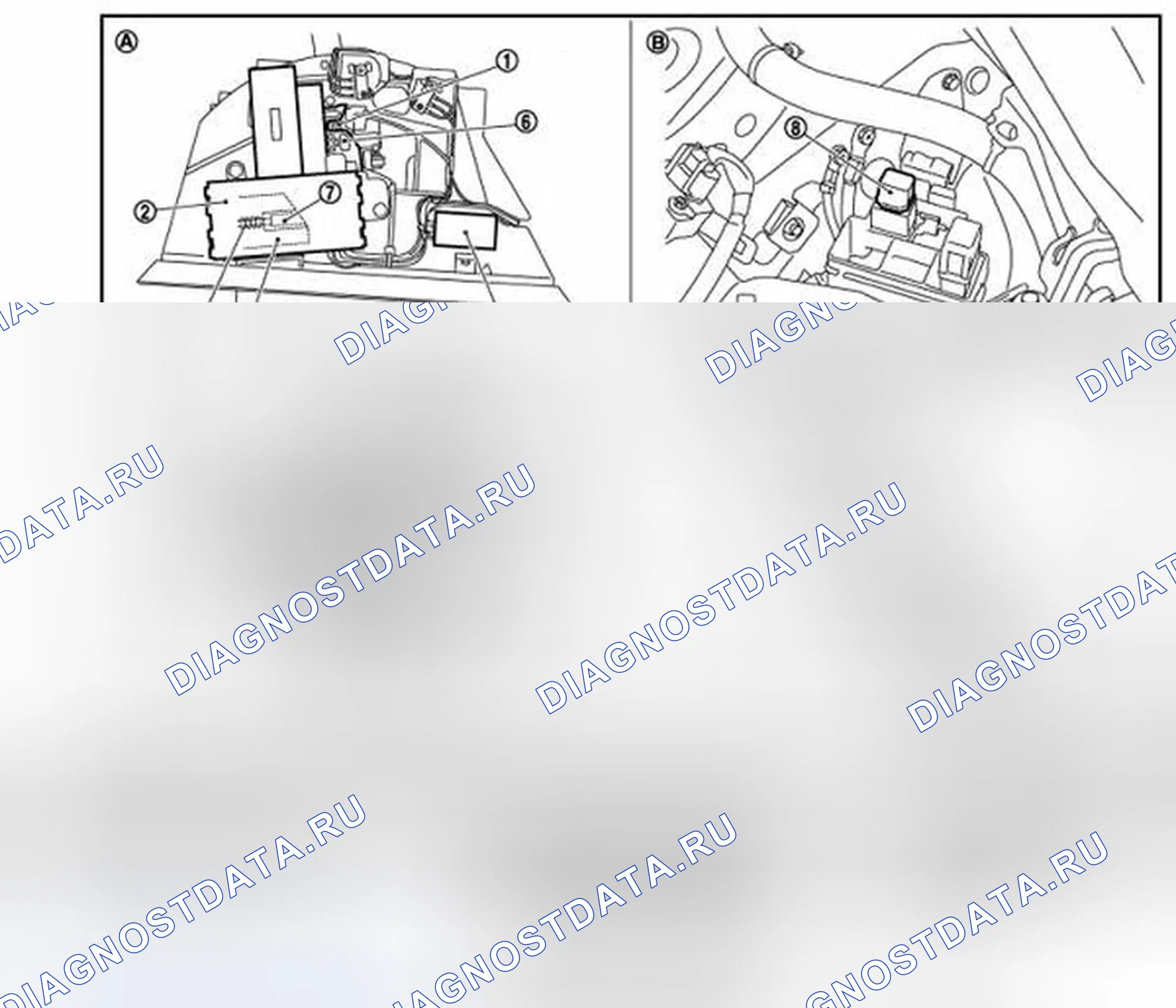 Рис. 194: Расположение компонентов. Infiniti G37 IV рестайлинг