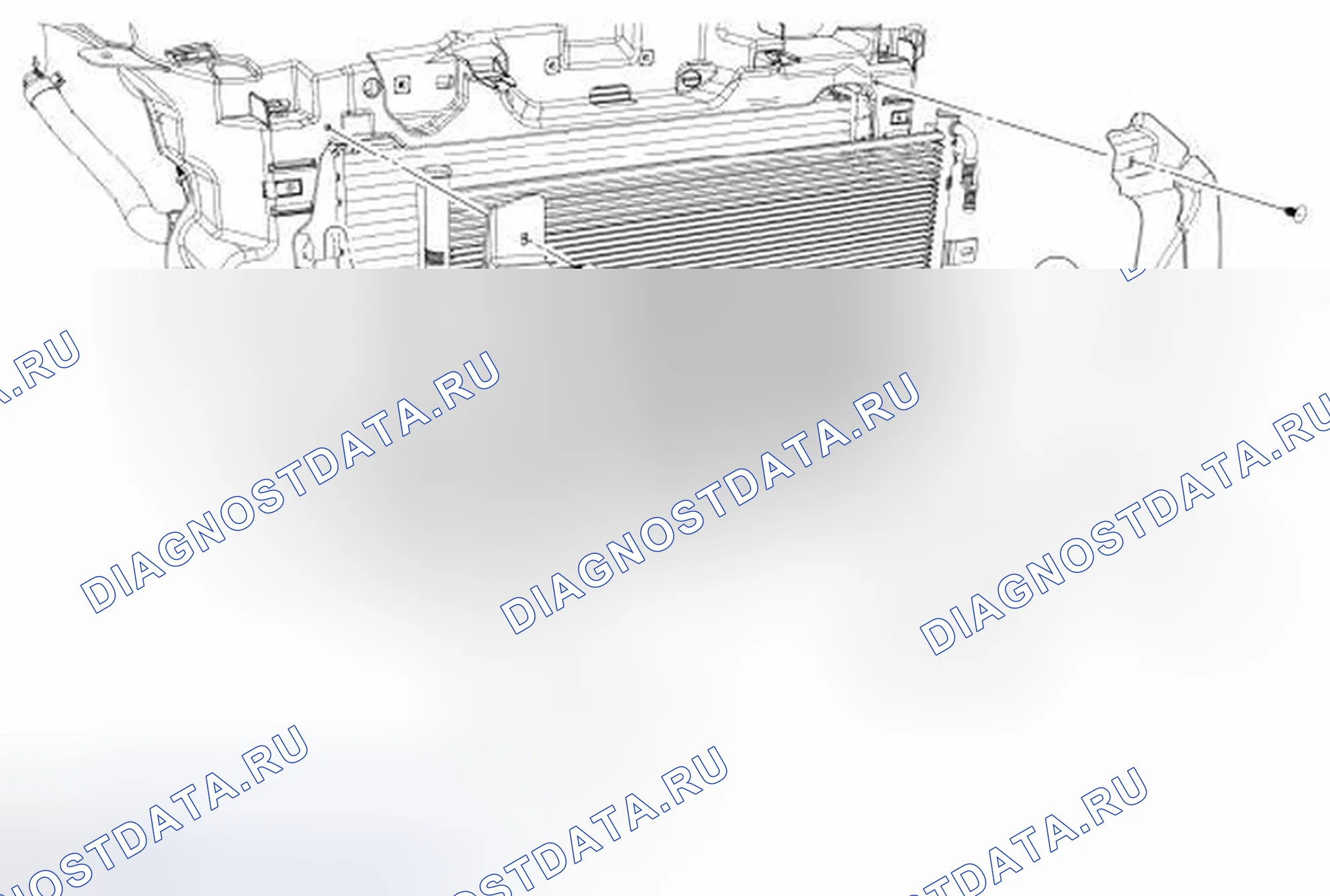 Рис. 8: Радиатор (Вид 2 из 4). Ford Taurus VI