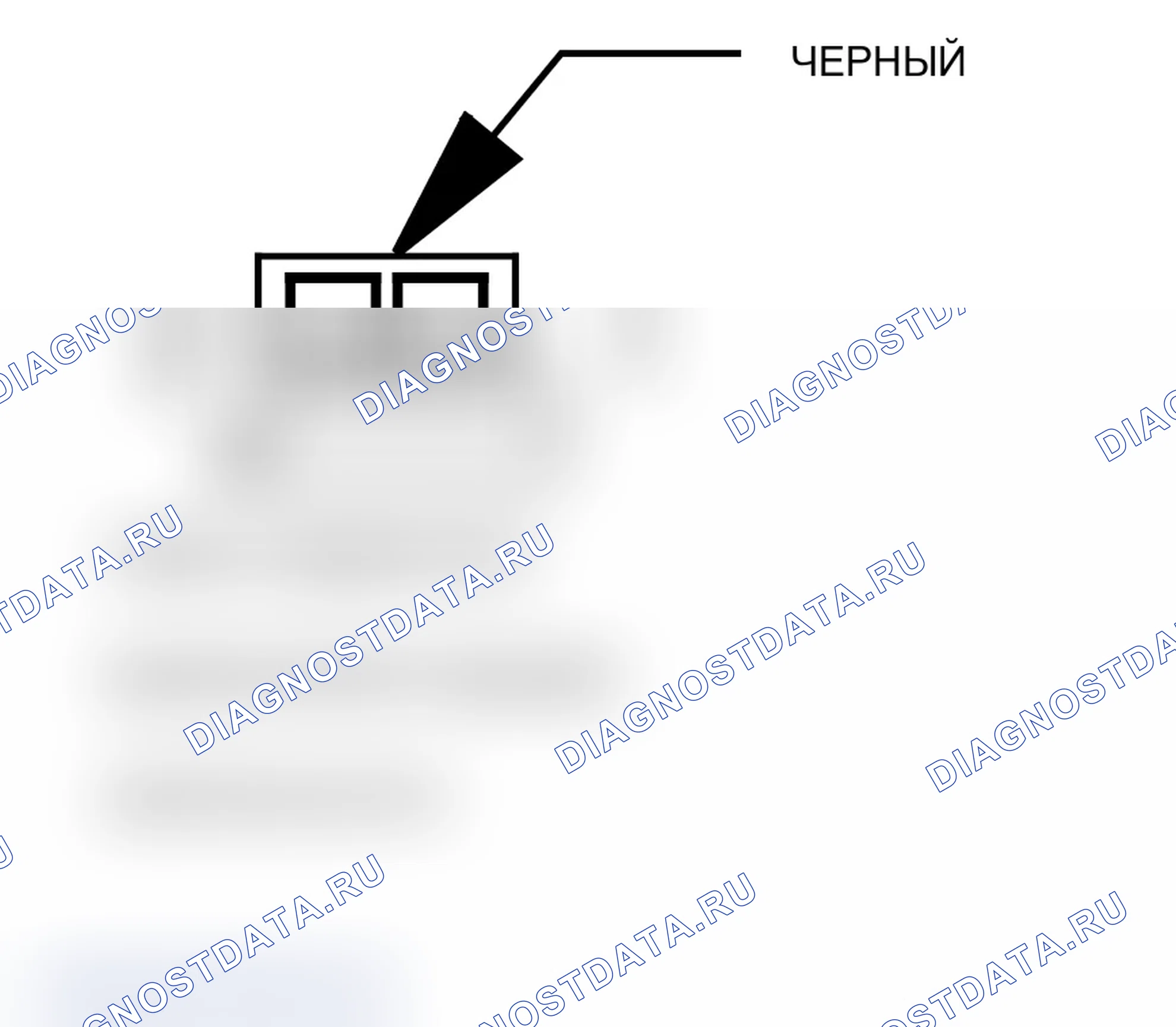 Рис. 48: Вид с торца разъема индикаторной лампы отключения подушки безопасности. Chrysler Crossfire I final