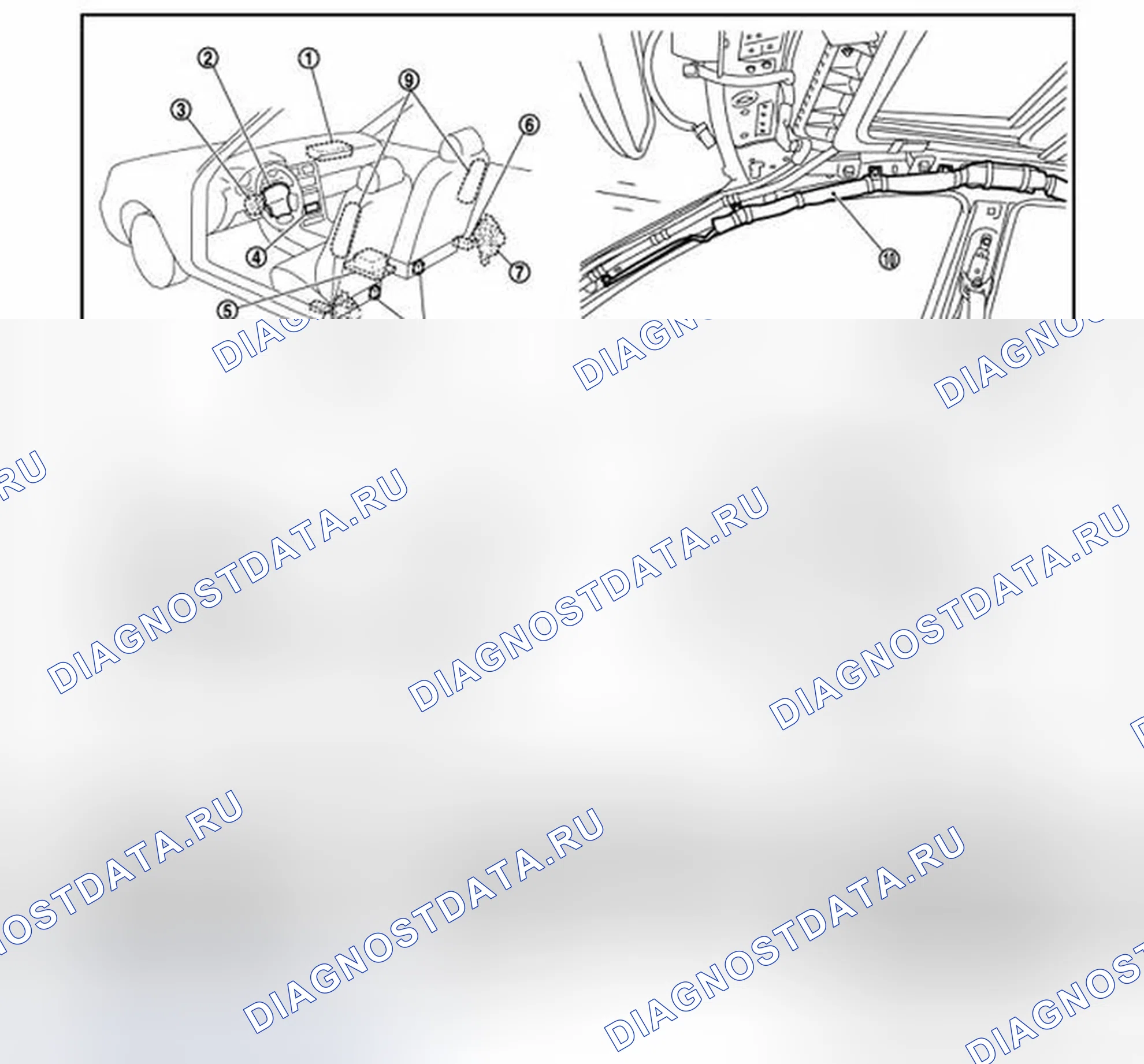 Рис. 14: Расположение компонентов. Infiniti QX50 I